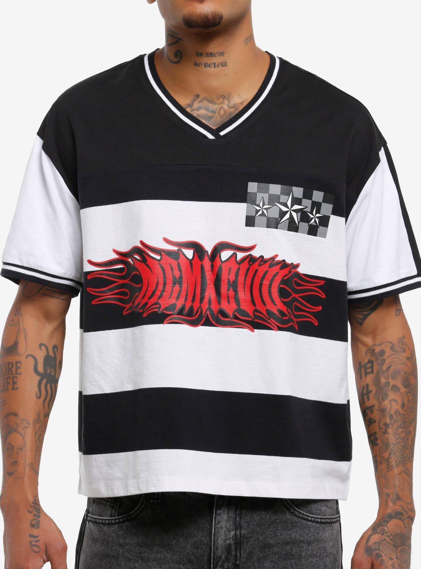 Black & White Stripe Star Crop T-Shirt | Trending Graphic Tee For Fans