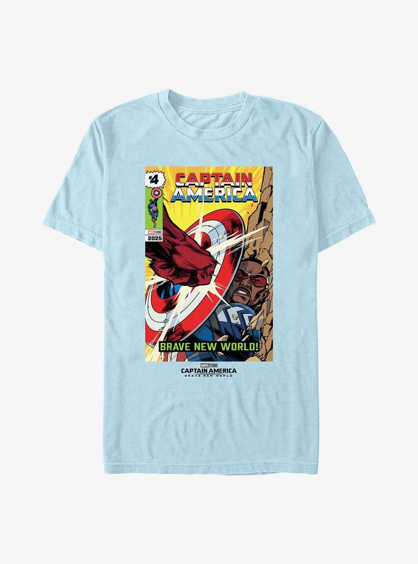 Captain America Brave New World Comic Cover Garment Dye T-Shirt | Trending Graphic Tee For Fans