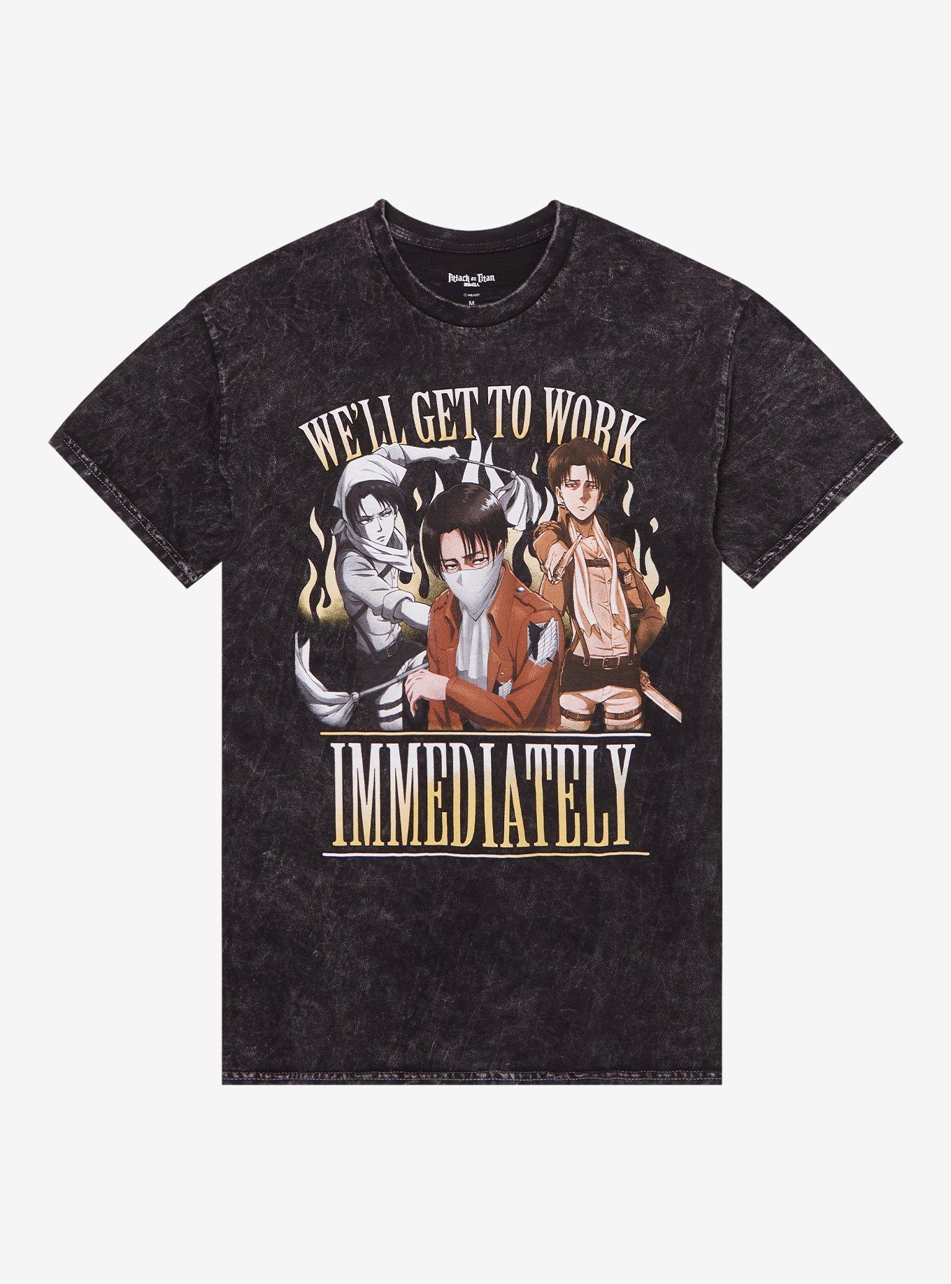 Attack On Titan Levi Cleaning Dark Wash Girls T-Shirt | Trending Graphic Tee For Fans