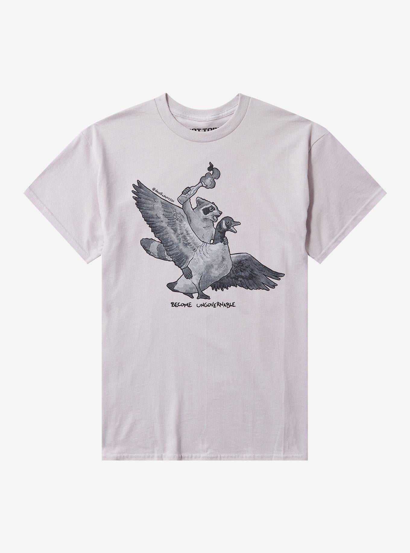 Raccoon Ungovernable By Decaffedepresso T-Shirt | Trending Graphic Tee For Fans