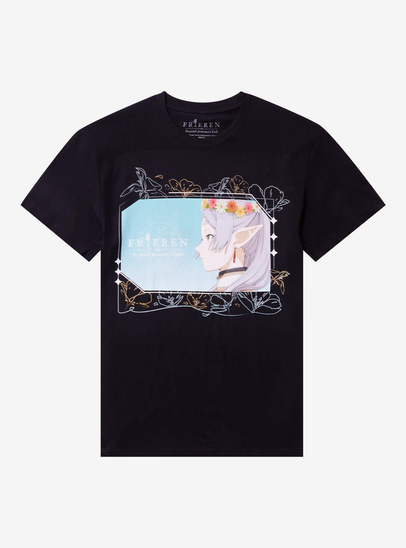 Frieren Beyond Journey's End Flower Panel T-Shirt | Trending Graphic Tee For Fans