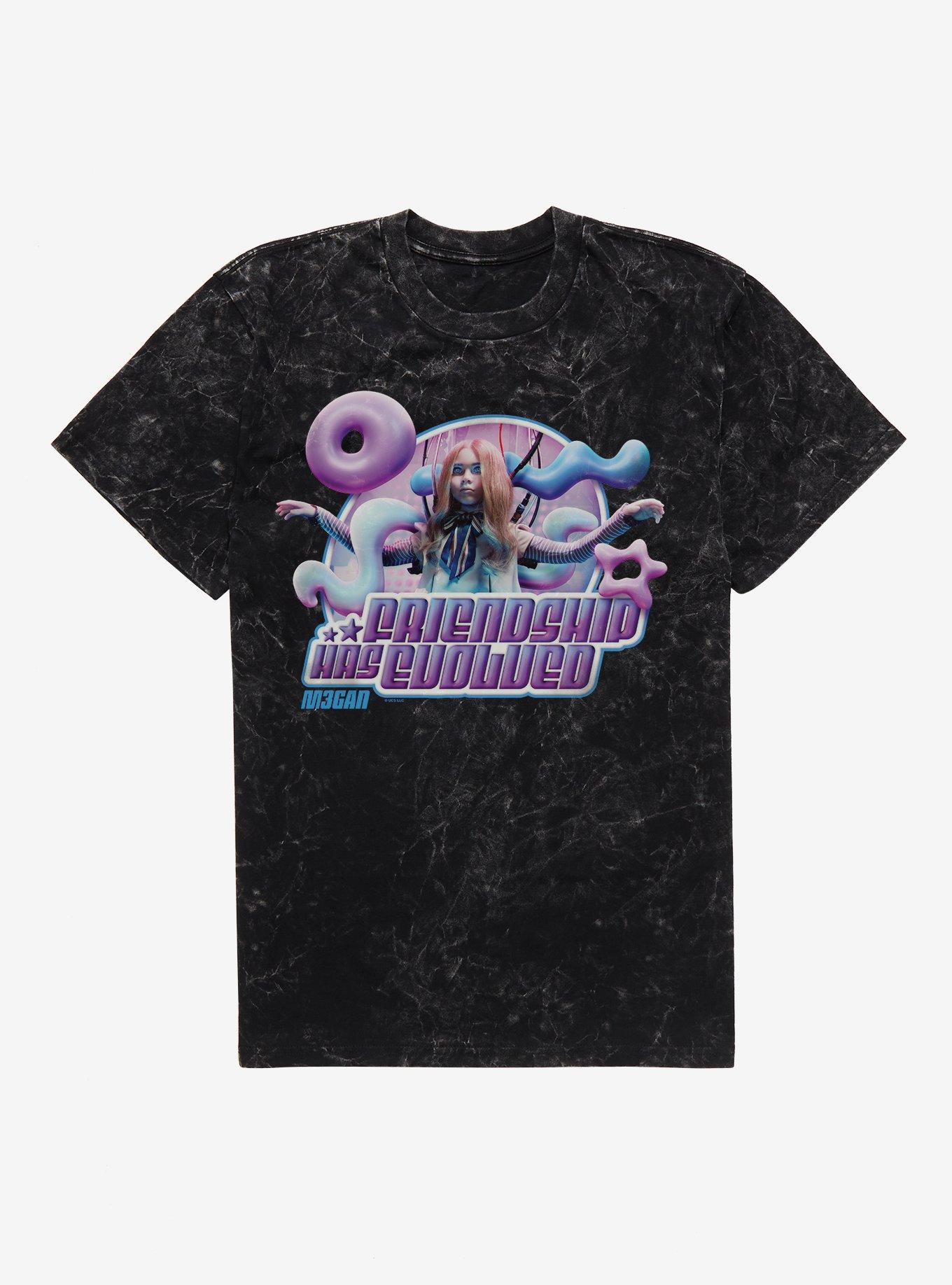 M3GAN Friendship Has Evolved Mineral Wash T-Shirt | Trending Graphic Tee For Fans