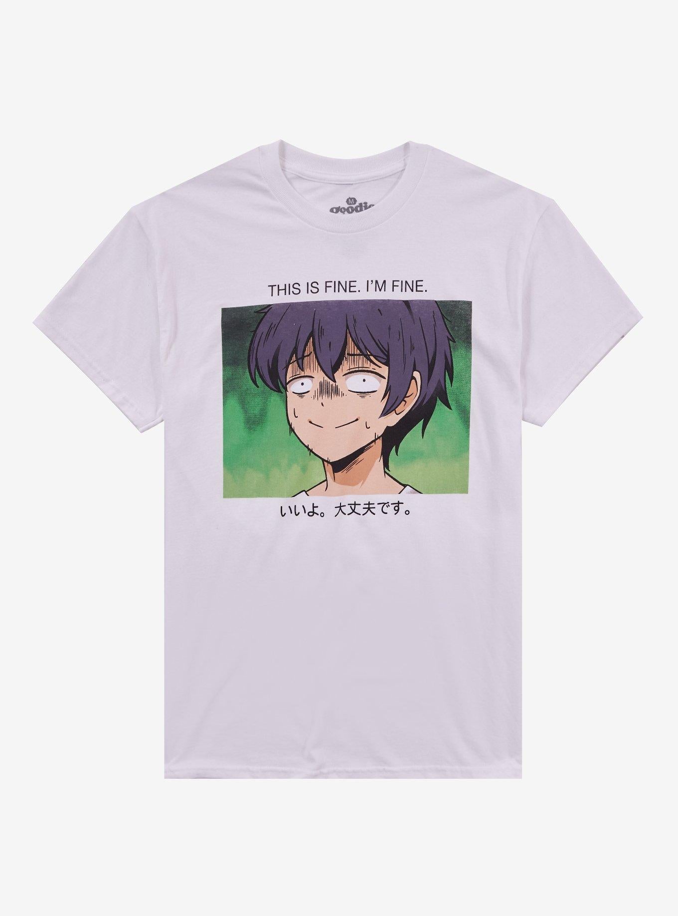 This Is Fine Anime Portrait By Goodie Two Sleeves T-Shirt | Trending Graphic Tee For Fans