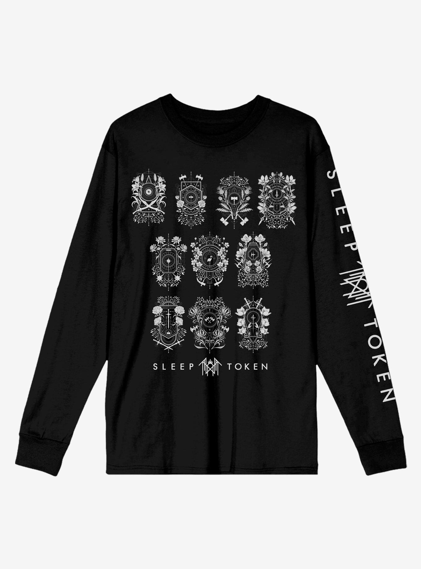 Sleep Token Even In Arcadia Crests & Tracklist Long-Sleeve Hot Topic Exclusive T-Shirt | Trending Graphic Tee For Fans