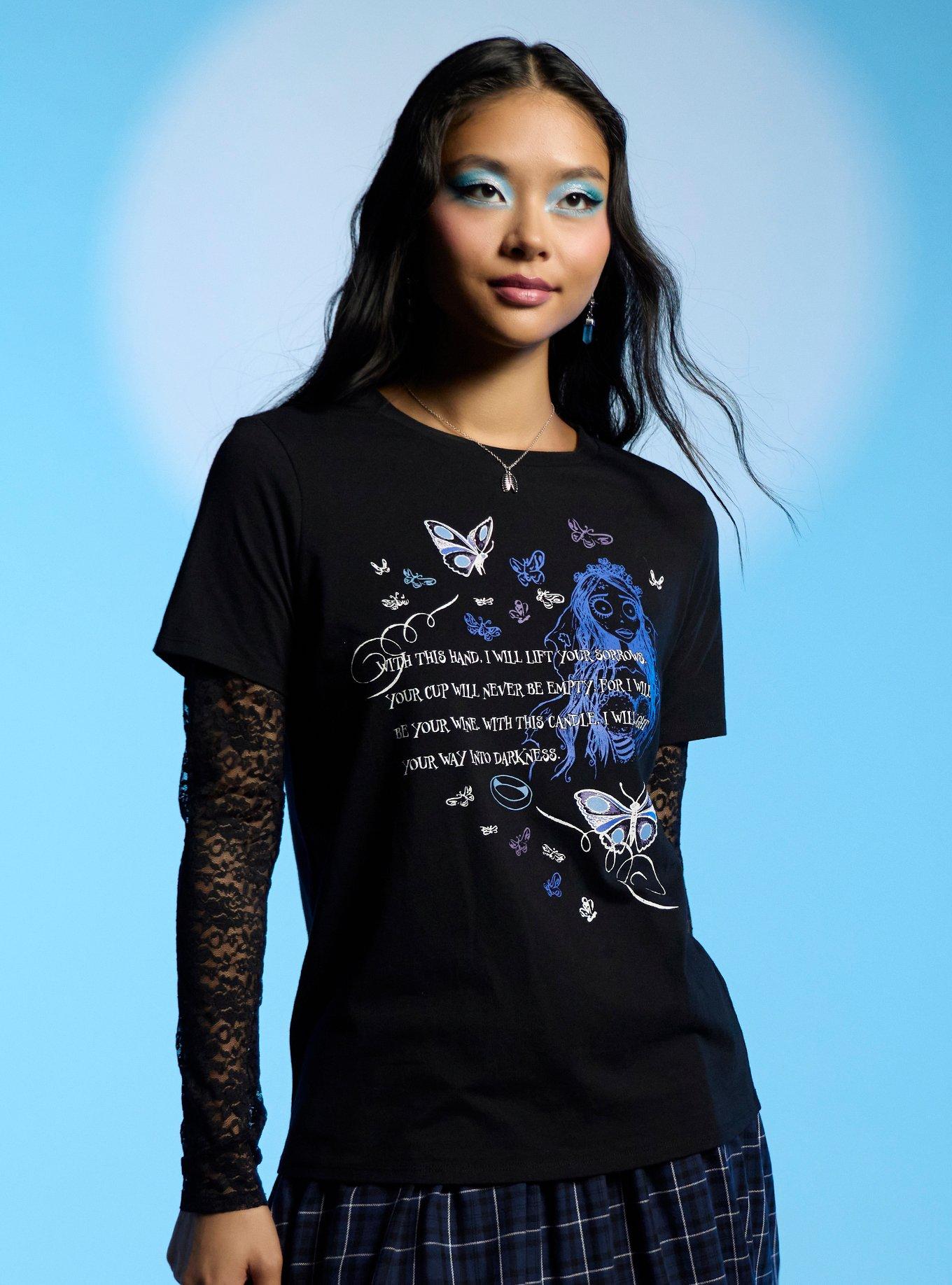 Corpse Bride Emily Vows Lace Girls Twofer T-Shirt | Trending Graphic Tee For Fans