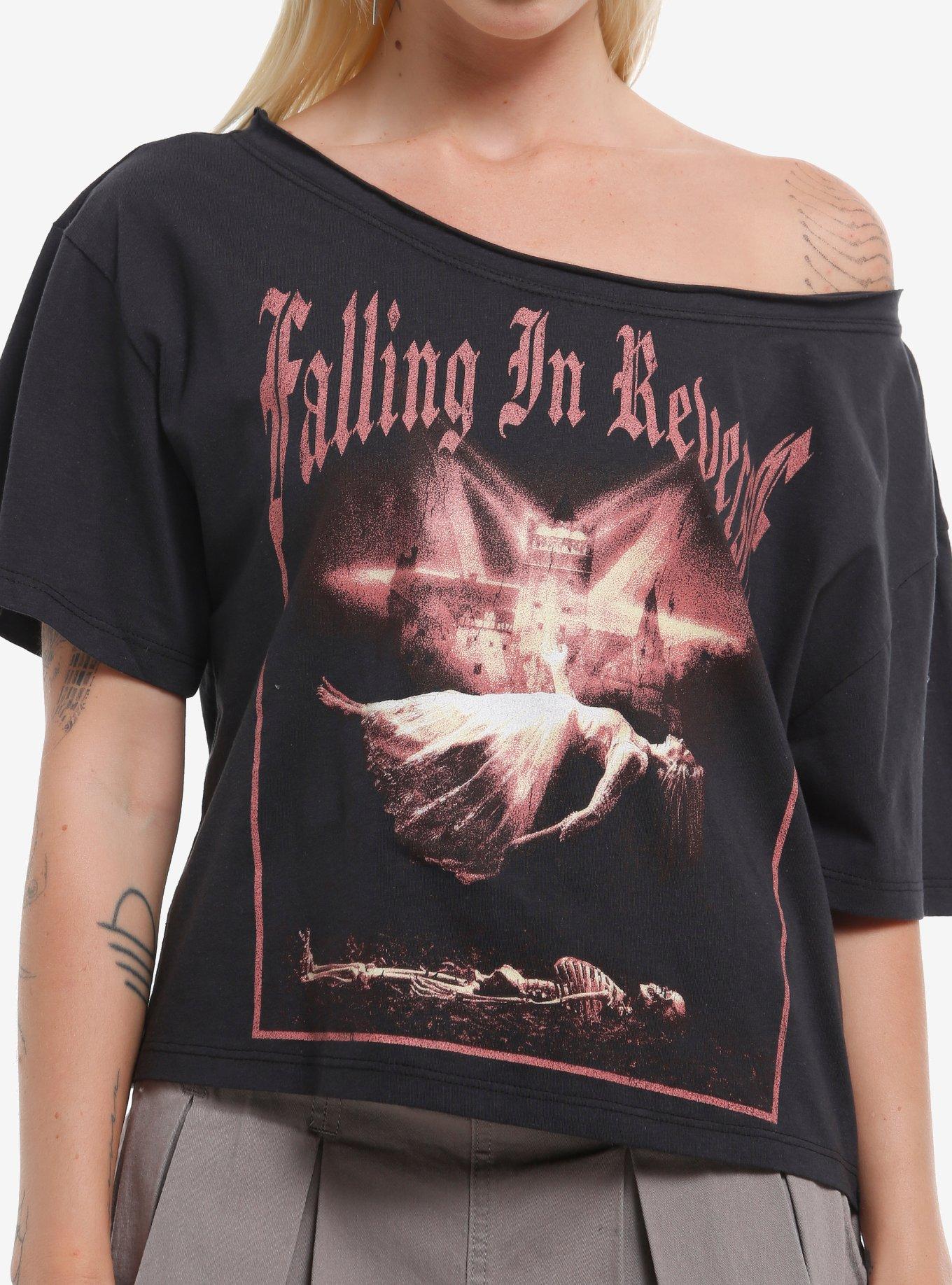 Falling In Reverse Floating Girls Off-Shoulder T-Shirt | Trending Graphic Tee For Fans