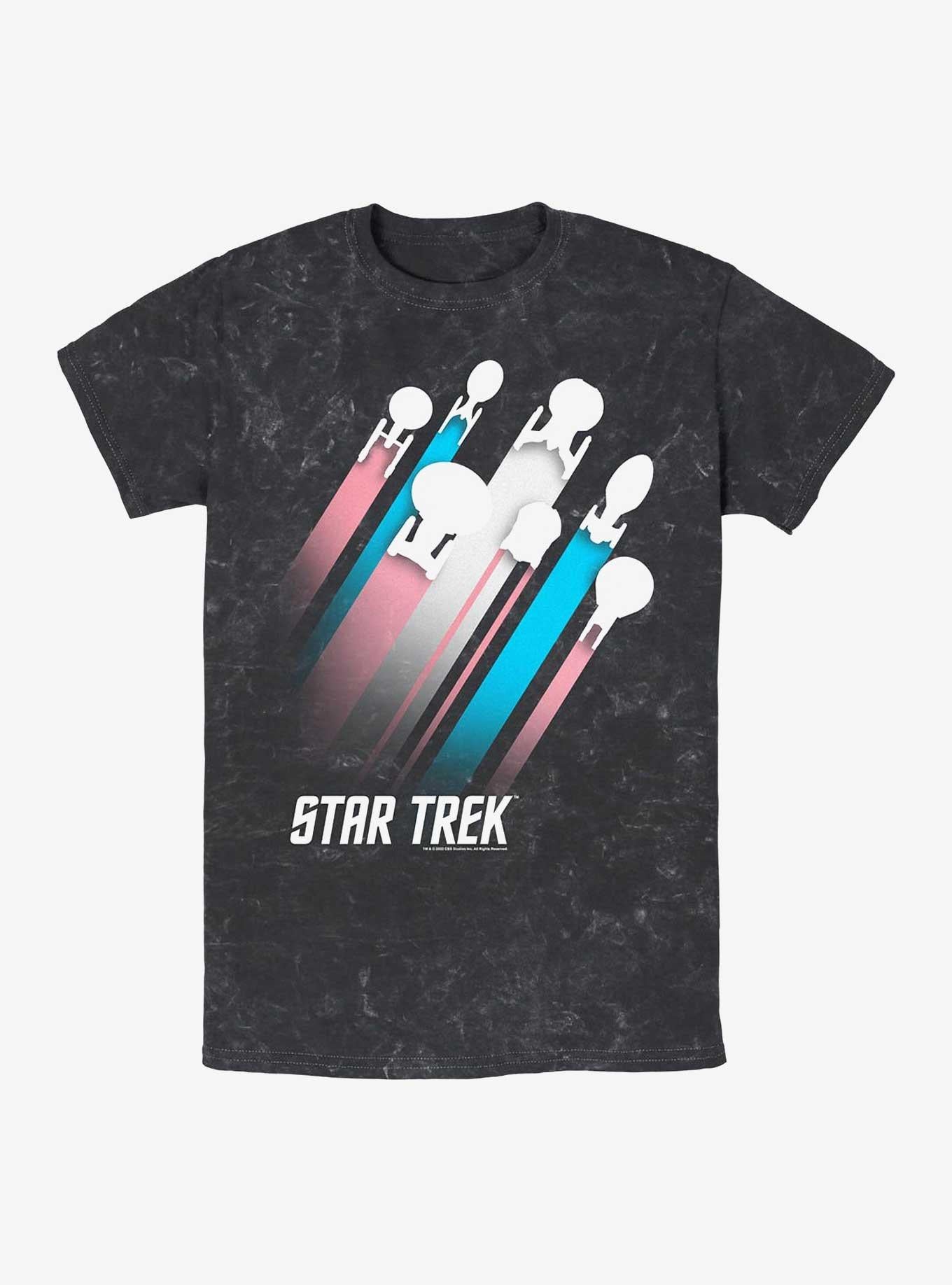 Star Trek Trans Pride Fleet Stripes Mineral Wash T-Shirt | Trending Graphic Tee For Fans