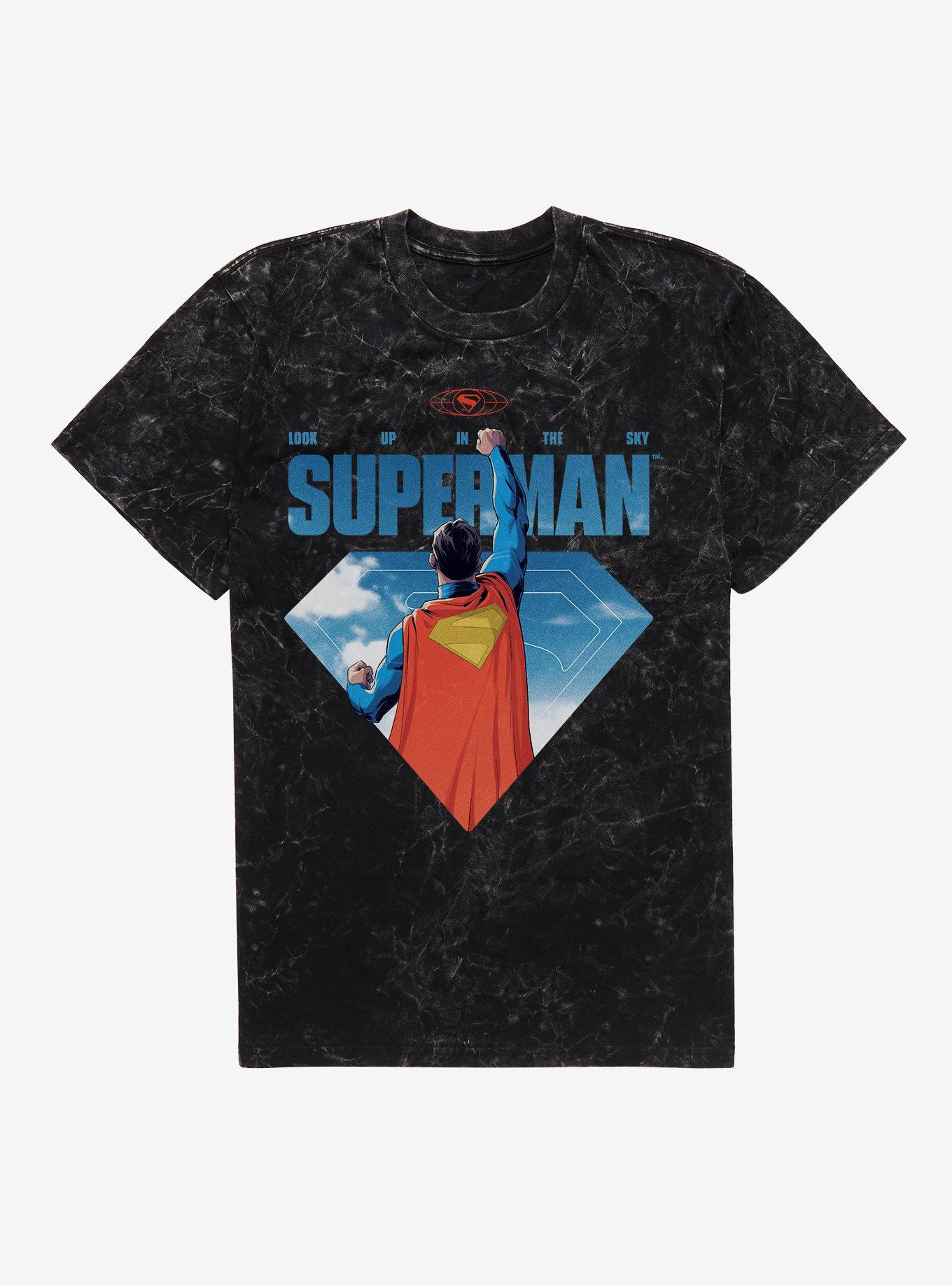 DC Comics Superman Look Up Animation Mineral Wash T-Shirt | Trending Graphic Tee For Fans