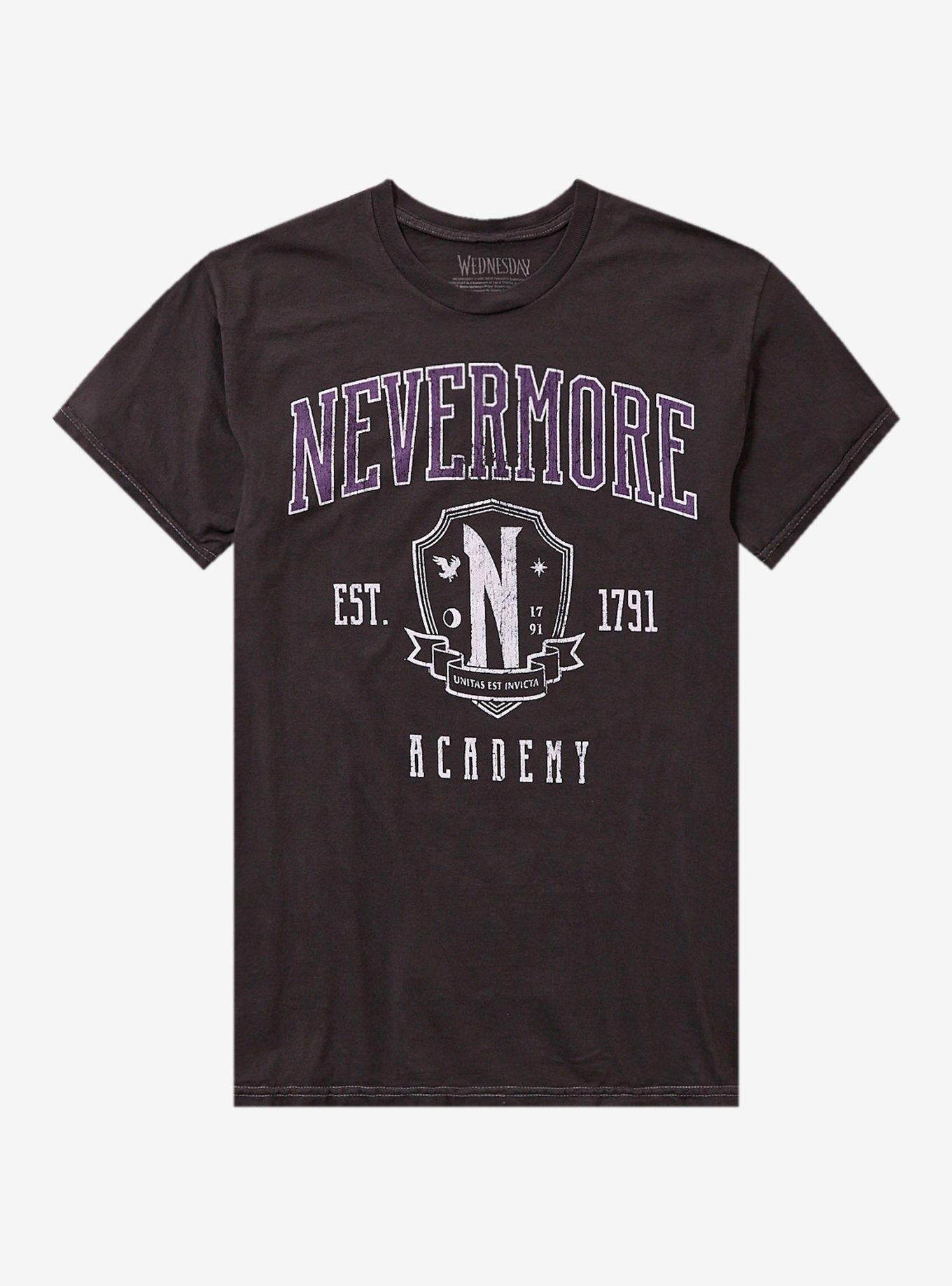 Wednesday Nevermore Academy Varsity T-Shirt | Trending Graphic Tee For Fans