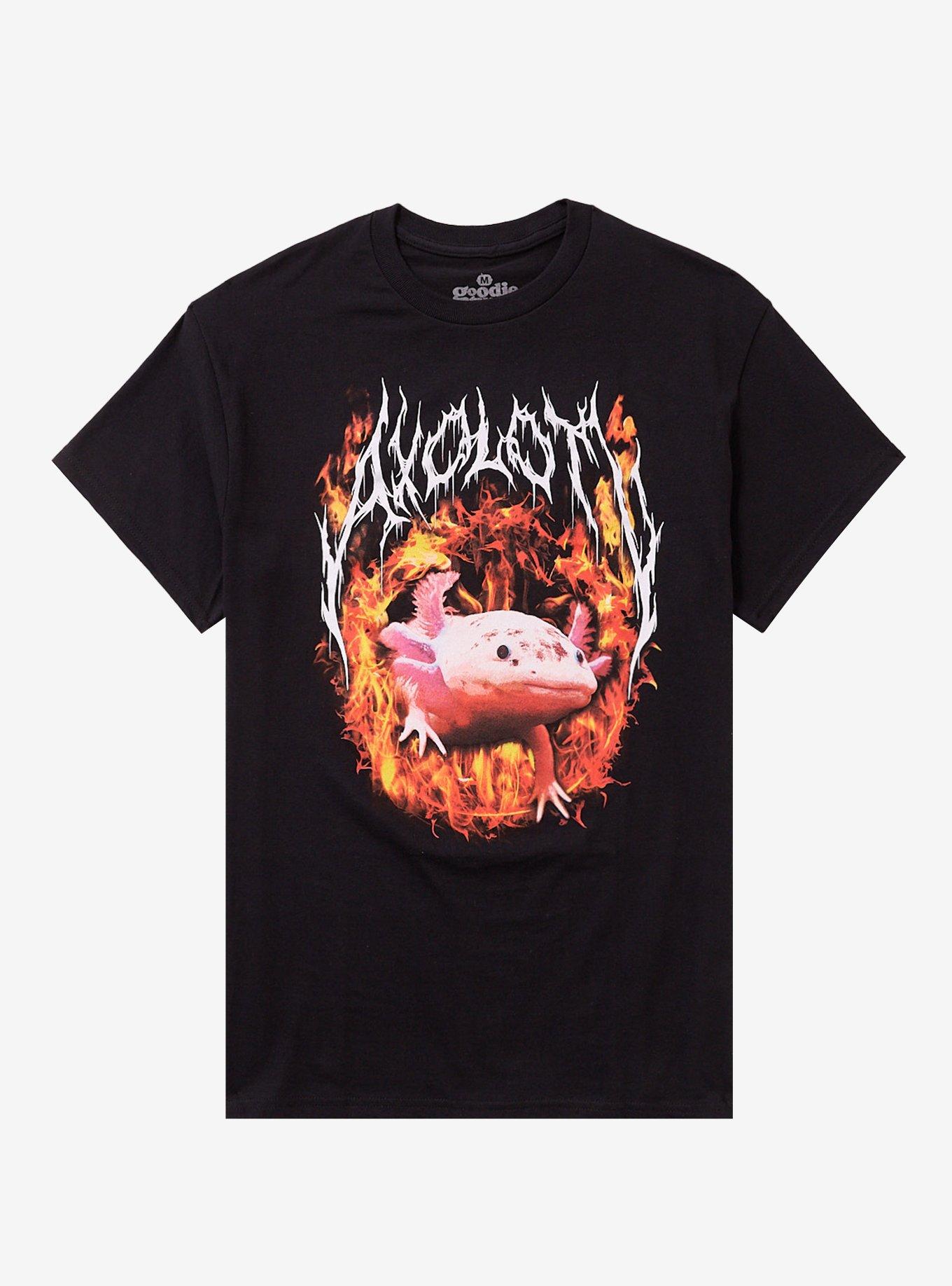 Axolotl Fire Metal By Goodie Two Sleeves T-Shirt | Trending Graphic Tee For Fans