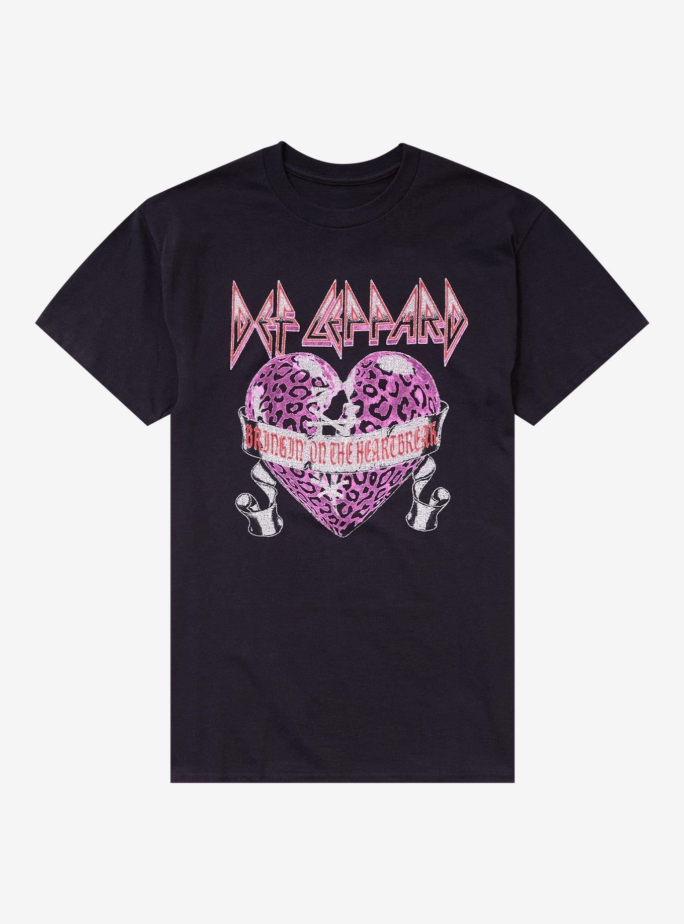 Def Leppard Bringin' On The Heartbreak Cheetah Heart T-Shirt | Trending Graphic Tee For Fans