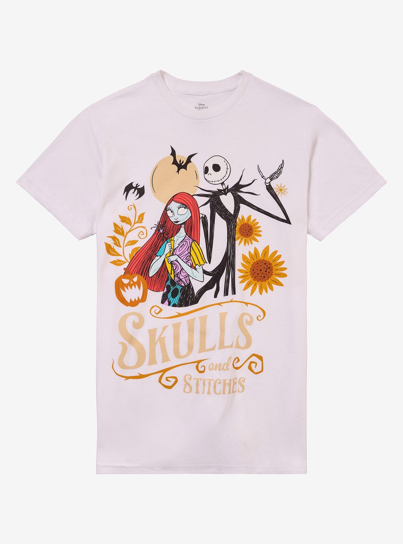 The Nightmare Before Christmas Skulls & Stitches T-Shirt | Trending Graphic Tee For Fans
