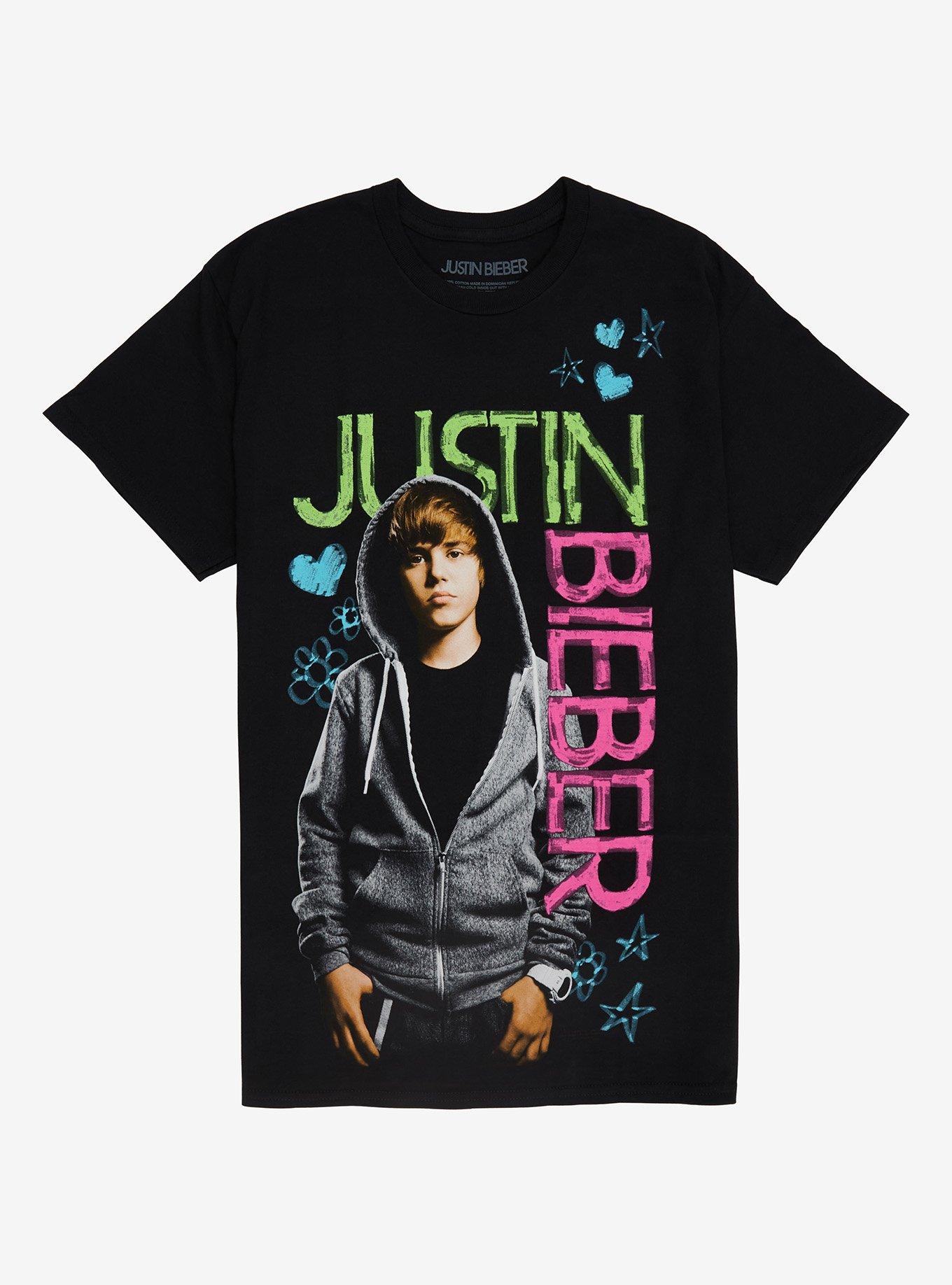 Justin Bieber Hearts & Stars Portrait T-Shirt | Trending Graphic Tee For Fans