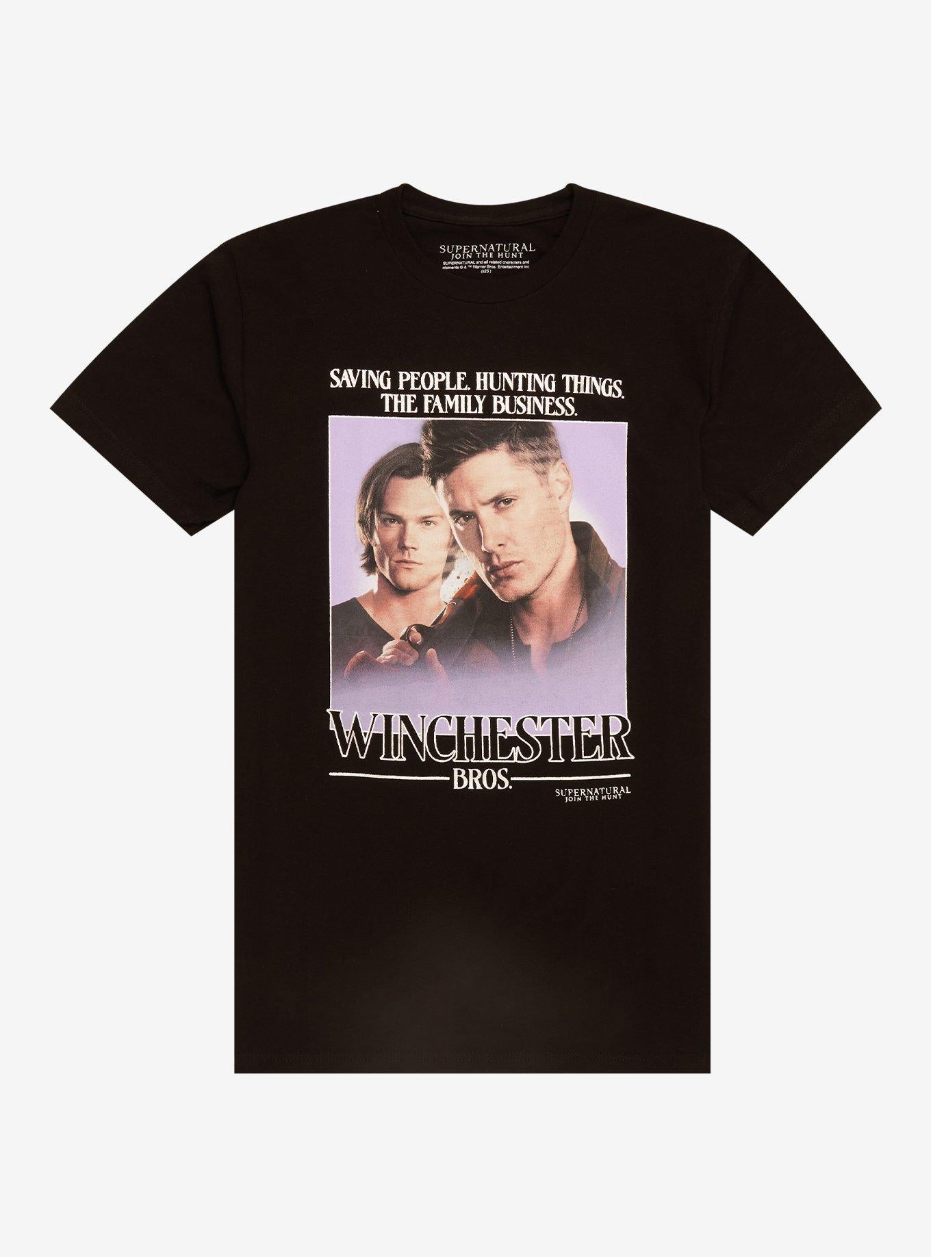 Supernatural Winchester Bros. Foil Text T-Shirt | Trending Graphic Tee For Fans