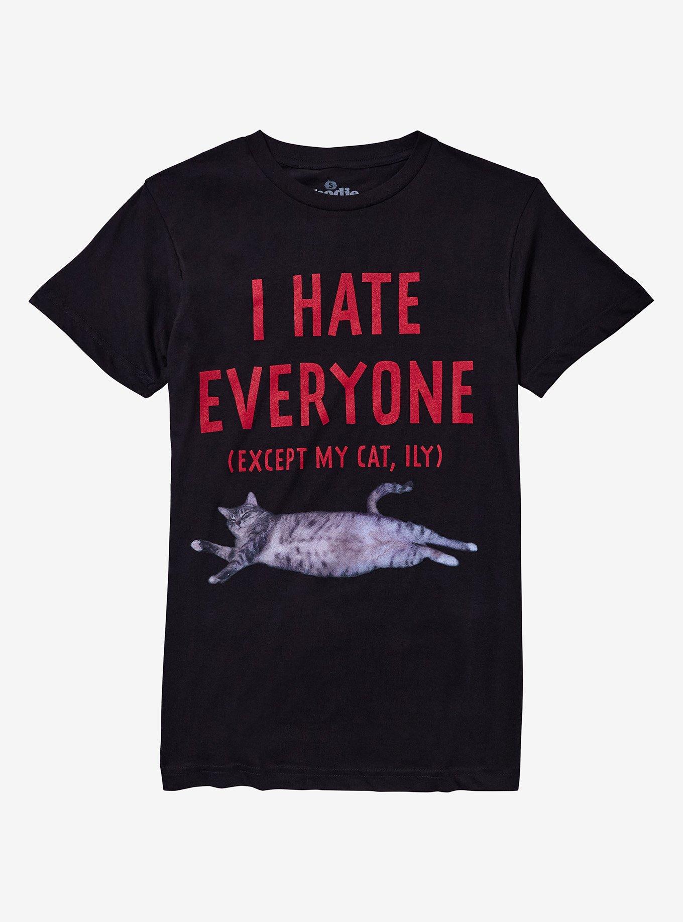 I Hate Everyone Cat By Goodie Two Sleeves T-Shirt | Trending Graphic Tee For Fans