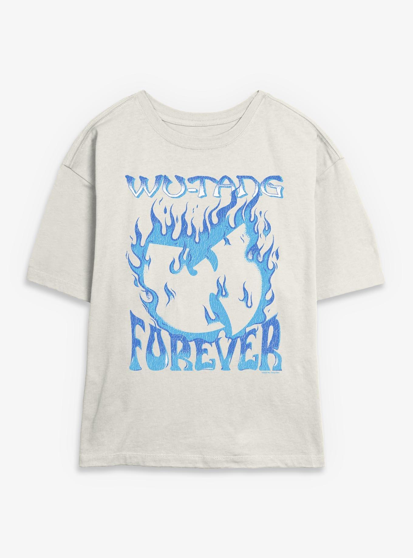 Wu-Tang Clan Blue Flame Logo Girls Skimmer T-Shirt | Trending Graphic Tee For Fans