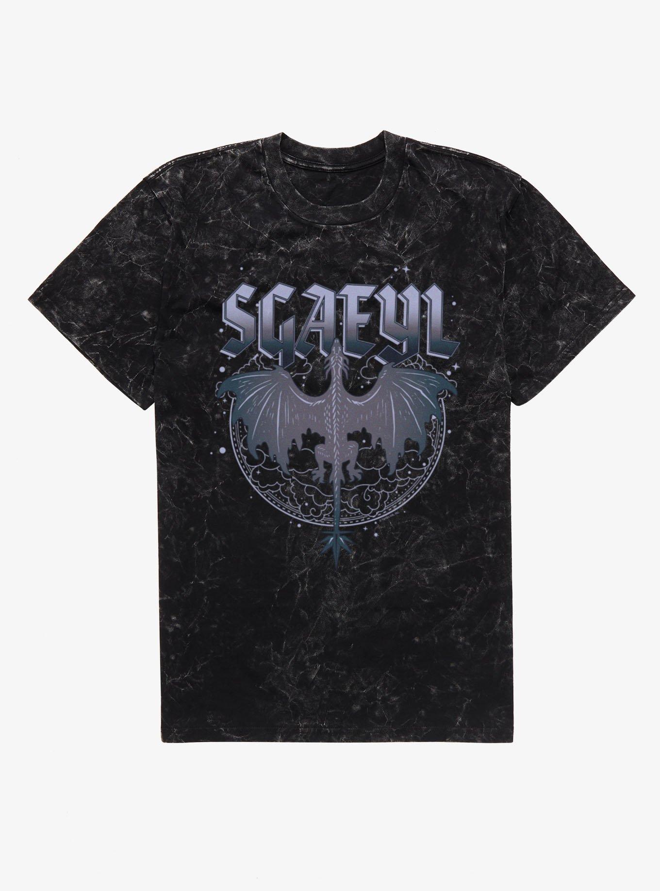 Fourth Wing Sgaeyl Daggertail Flight Mineral Wash Hot Topic Excluisve T-Shirt | Trending Graphic Tee For Fans