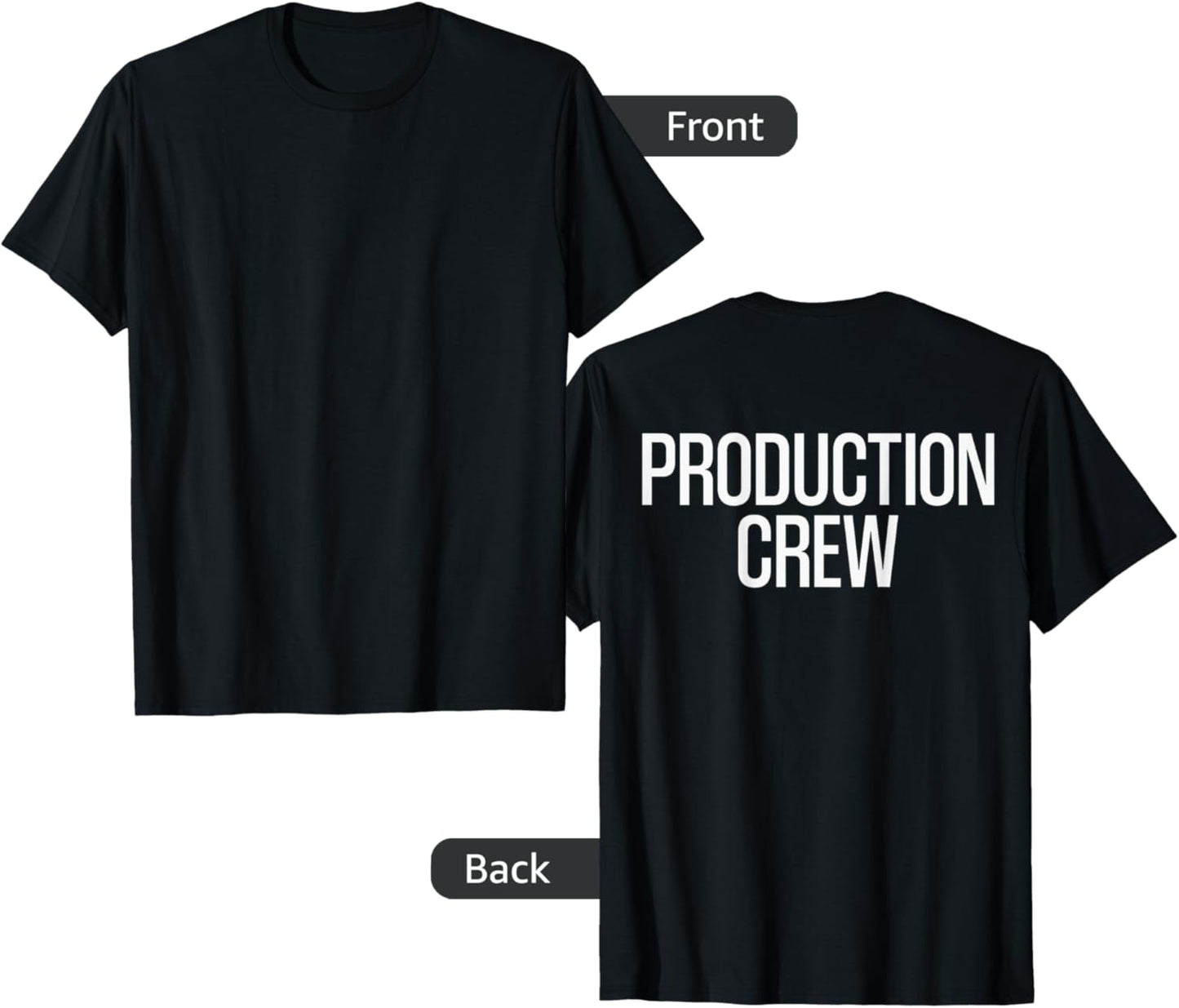 Bold Production Crew Text PRINT ON BACK Film Crew Apparel | US Viral Style | Aesthetic Fit