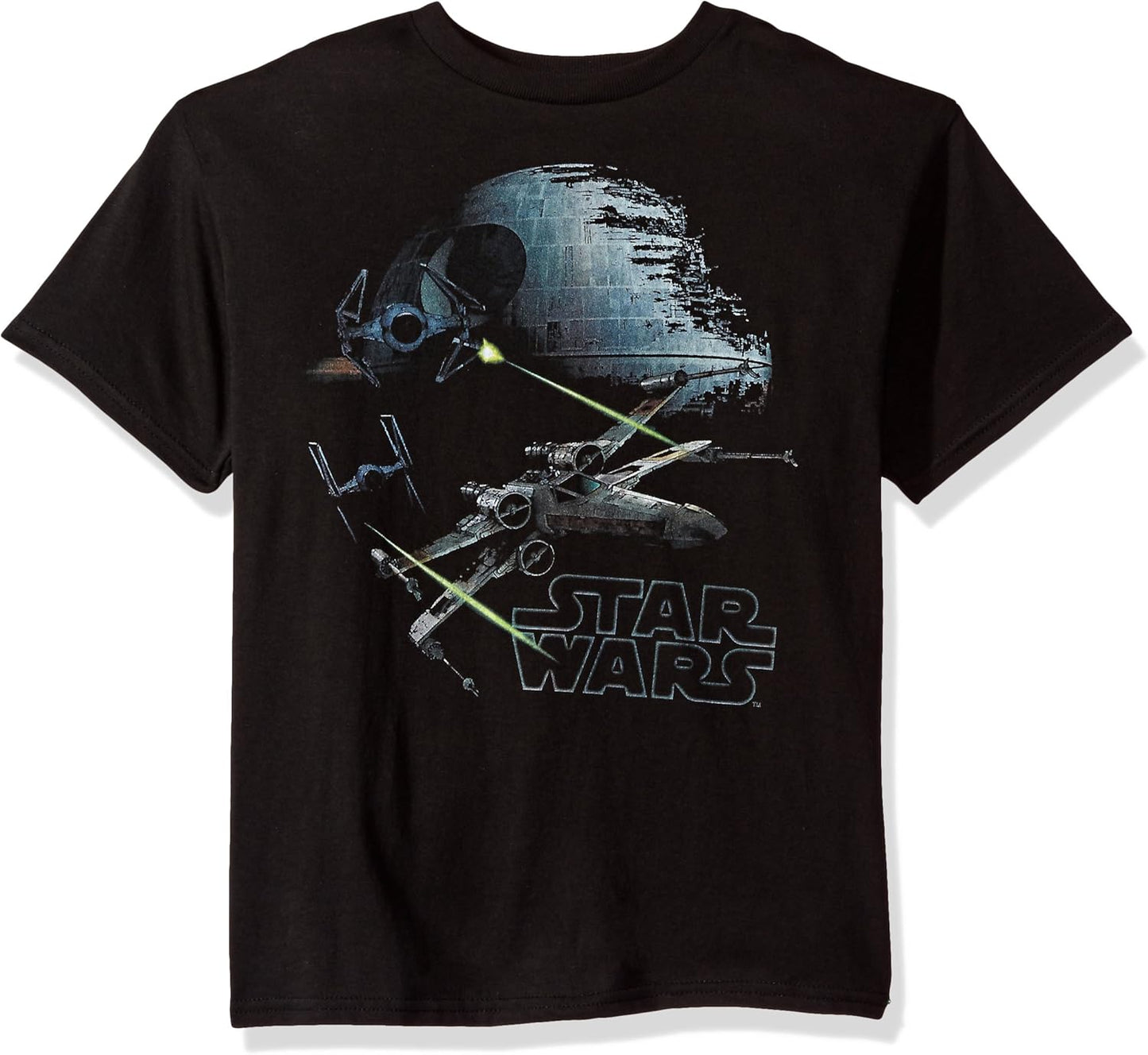STAR WARS Boys' Big Epic Space Fighter Wing Death Star Graphic Tee Apparel | Bestseller Style | High CTR Boost