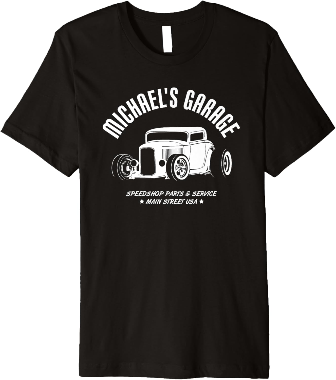 Michael's Garage Hotrod Classic Car Design for Name Michael Premium Apparel | Everyday Casual Wear