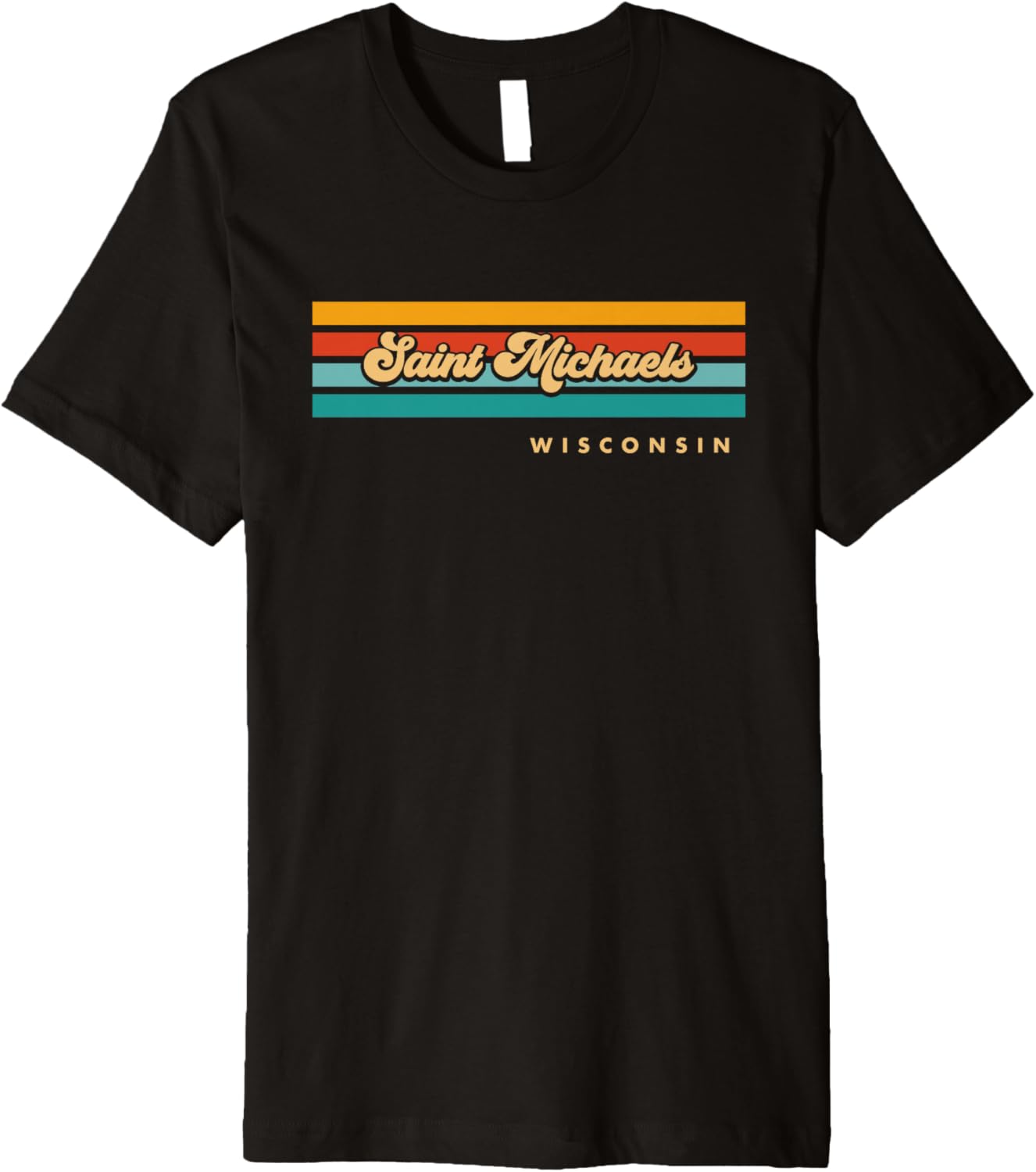 Vintage Sunset Stripes Saint Michaels, Wisconsin Premium Apparel | Premium Quality