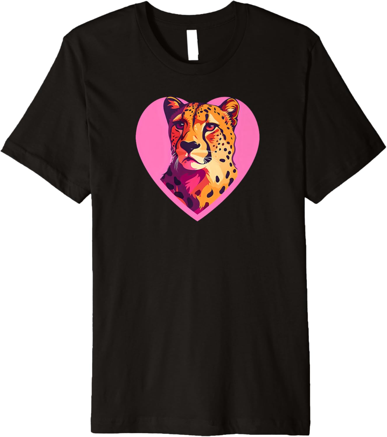 Cheetah Print Cheetah Head With Pink Heart Premium Apparel Streetwear Style Best Seller Look