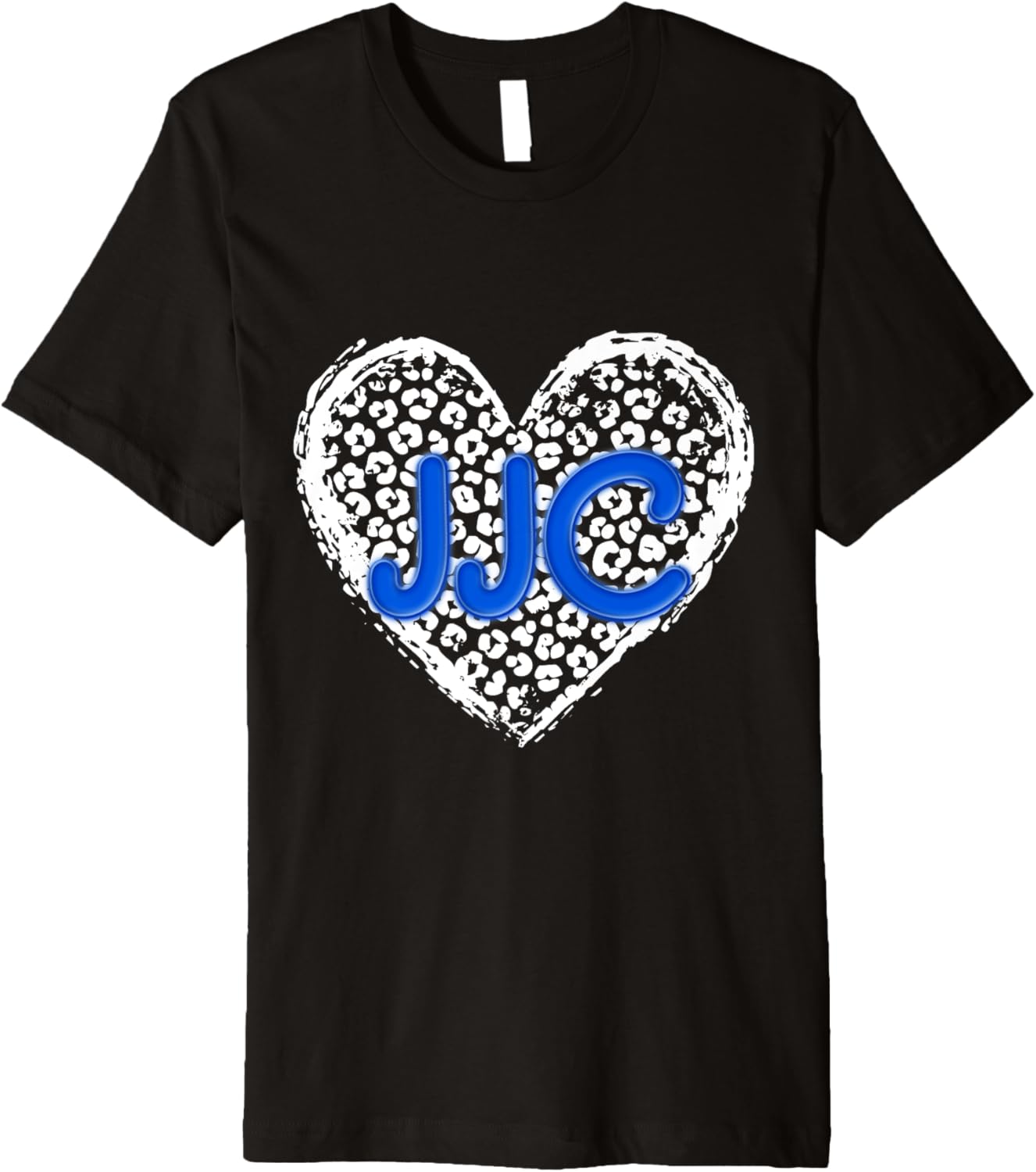 JJC Blue Initials Leopard Cheetah Heart Trendy Womens Premium Apparel Trending US Hot Right Now