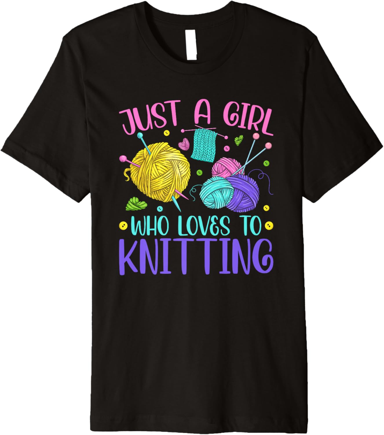 Just A Girl Who Loves To Knitting Yarn Crochet Knitter Premium Yarn Supply | Premium Quality | Perfect for Crafters