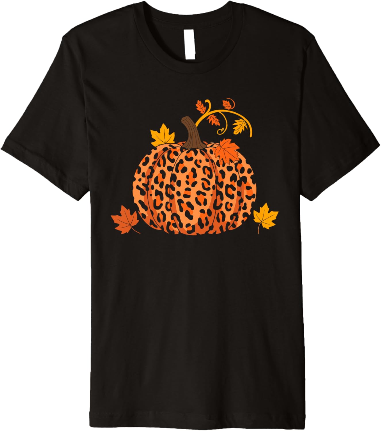 Fall Leopard Pumpkin Print Pumpkin Fall Graphic Thanksgiving Premium Apparel Comfort Fit US Top Pick