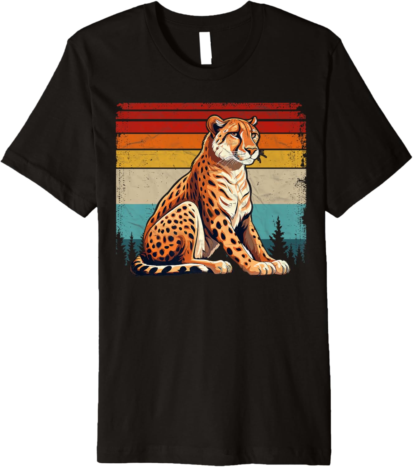 Cheetah Vintage Distressed Retro Style Cool Cheetah Premium Apparel High Search Demand Best Seller Look