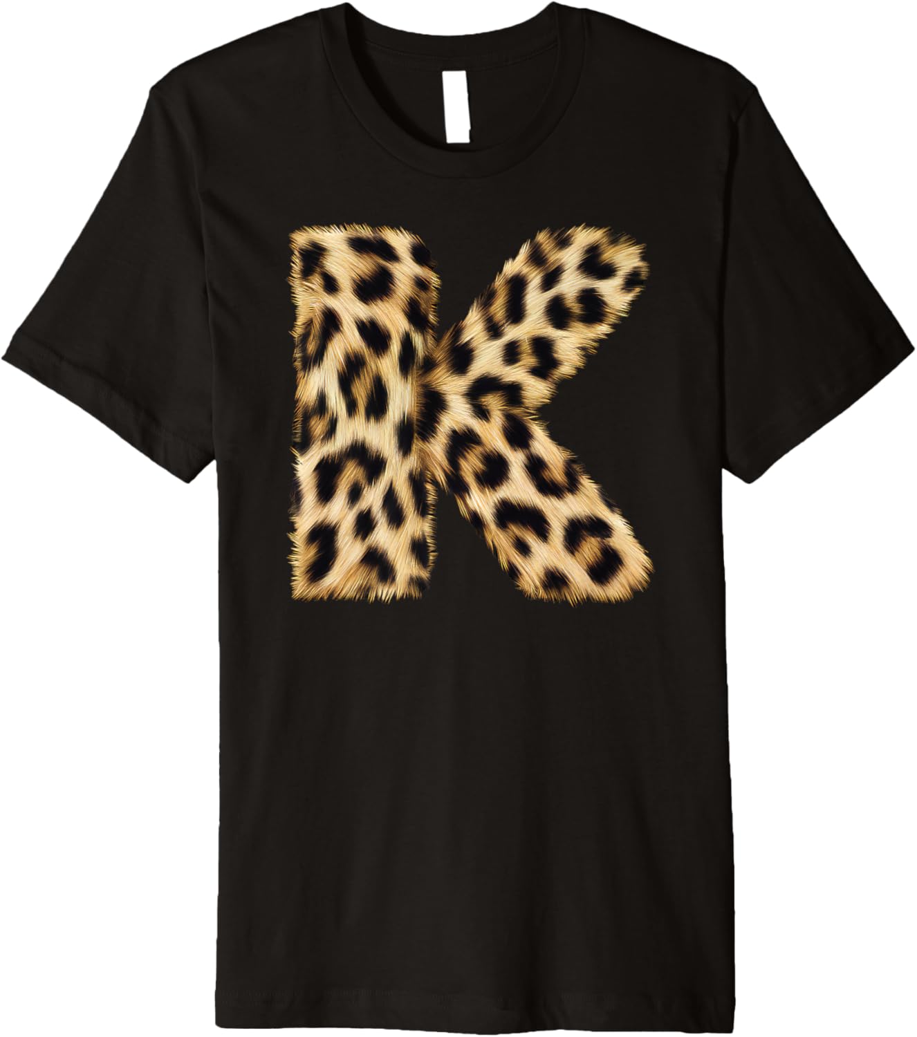 Letter K Cheetah Leopard Initial Print Name Zebra Matching Premium Apparel Trending US Best Seller Look
