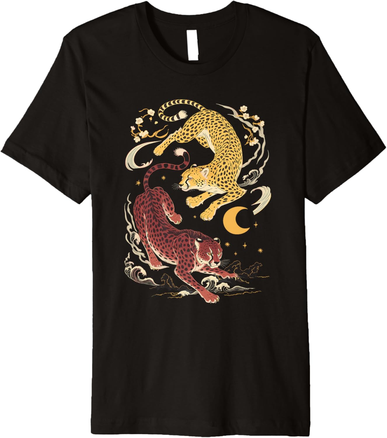 Japanese Art Waves Cheetah Cheetahs Premium Apparel Premium Print Gift Ready