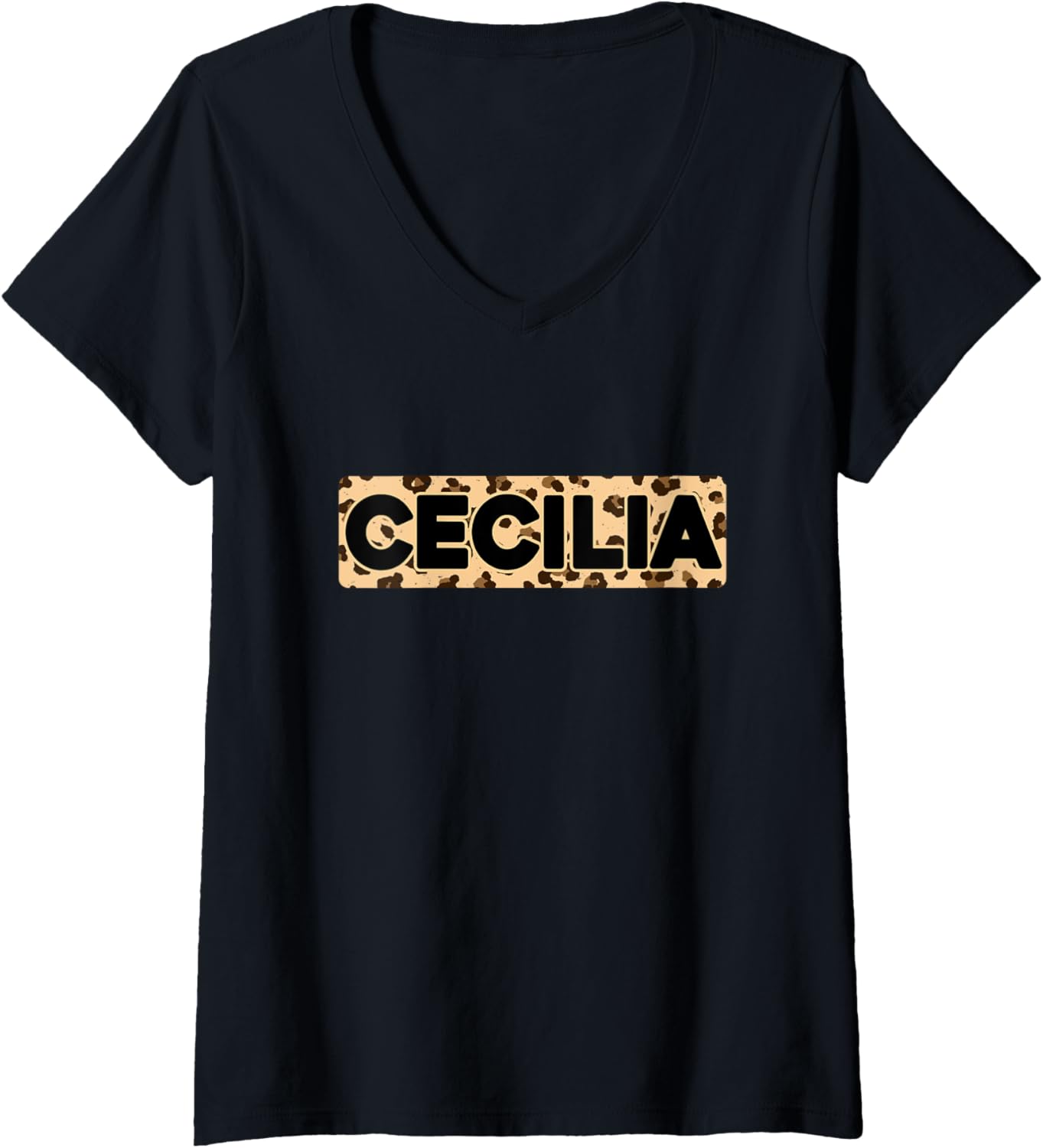 Funny Cecilia Leopard Print Personalized Name Cecilia V Neck Apparel Viral TikTok Find Fan Favorite