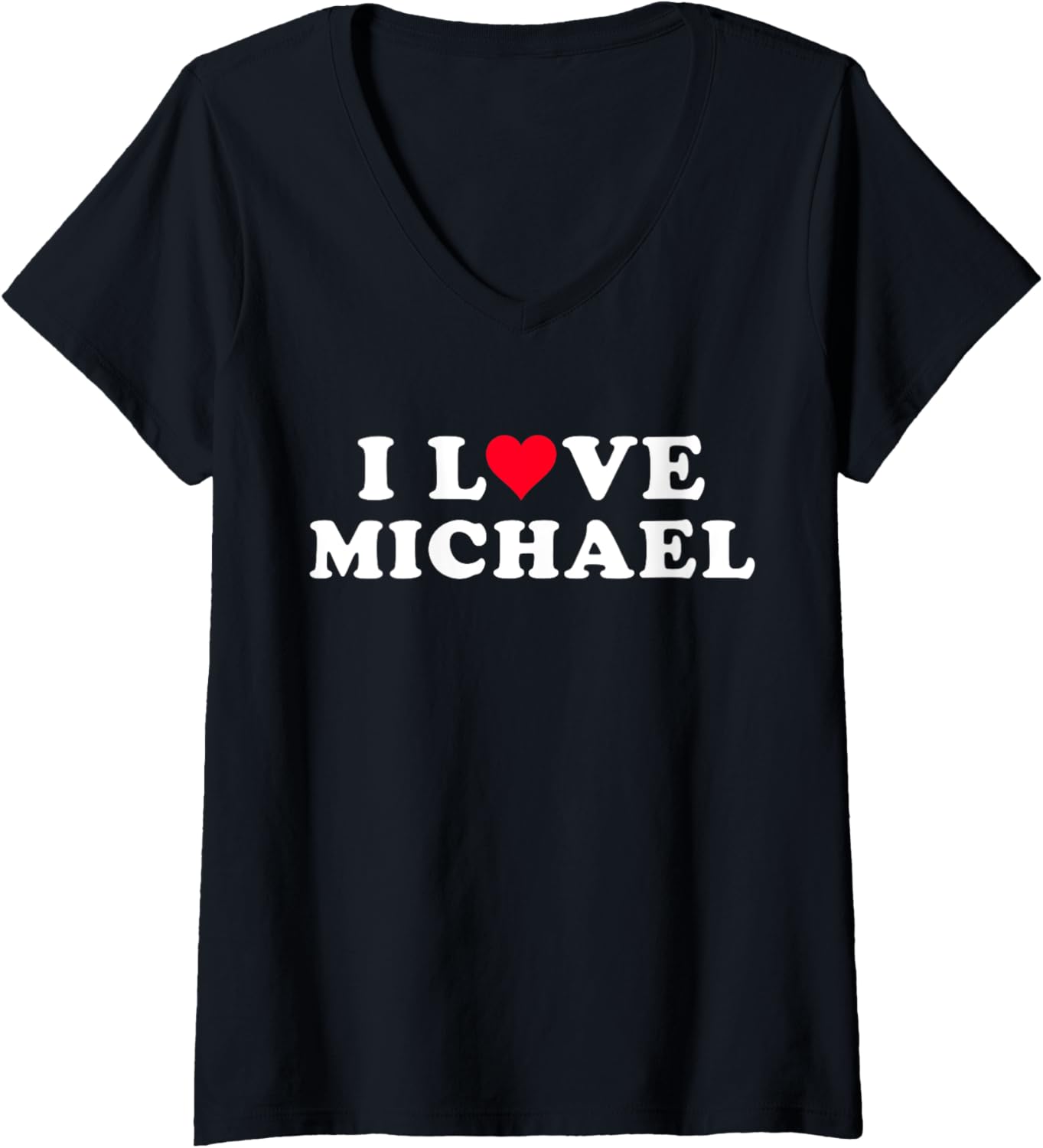 I Love Michael Matching Girlfriend & Boyfriend Michael Name V-Neck Apparel | Premium Quality