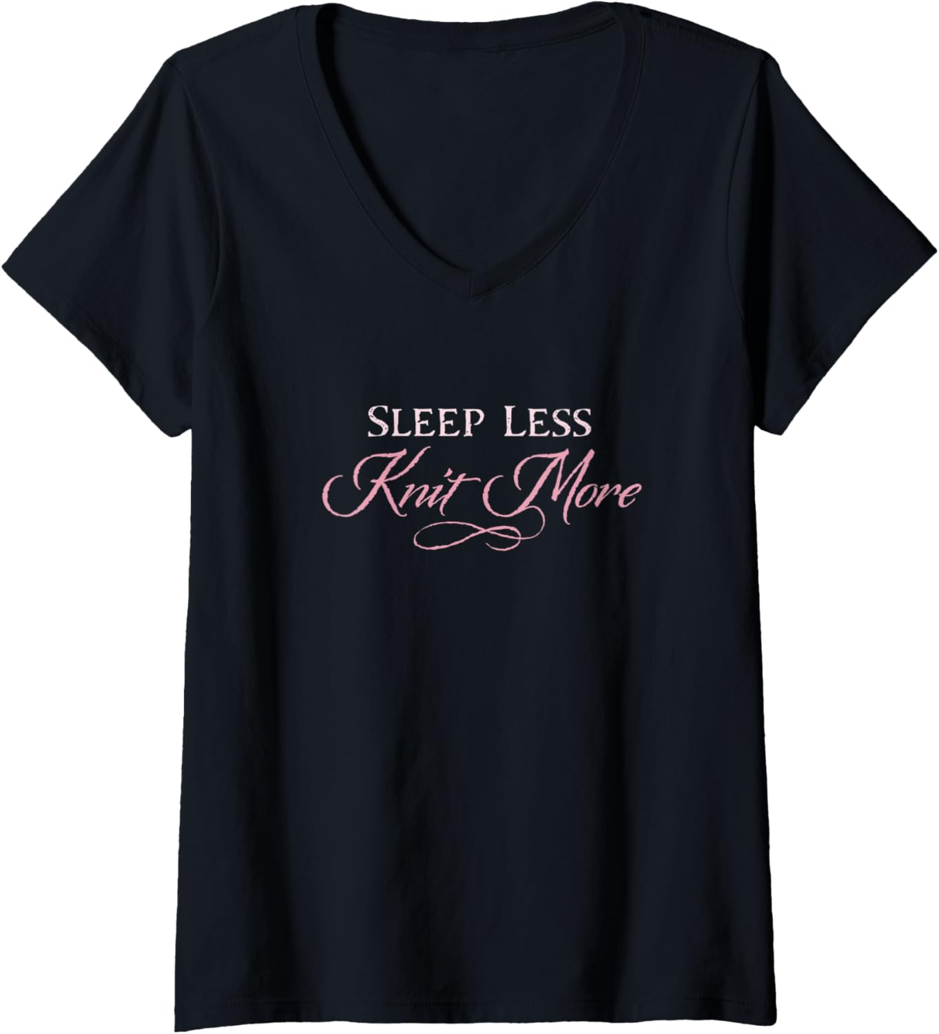 Womens Sleep Less, Knit More - funny knitting knitter yarn gift V-Neck Yarn Supply | Viral US Pick | High CTR Title