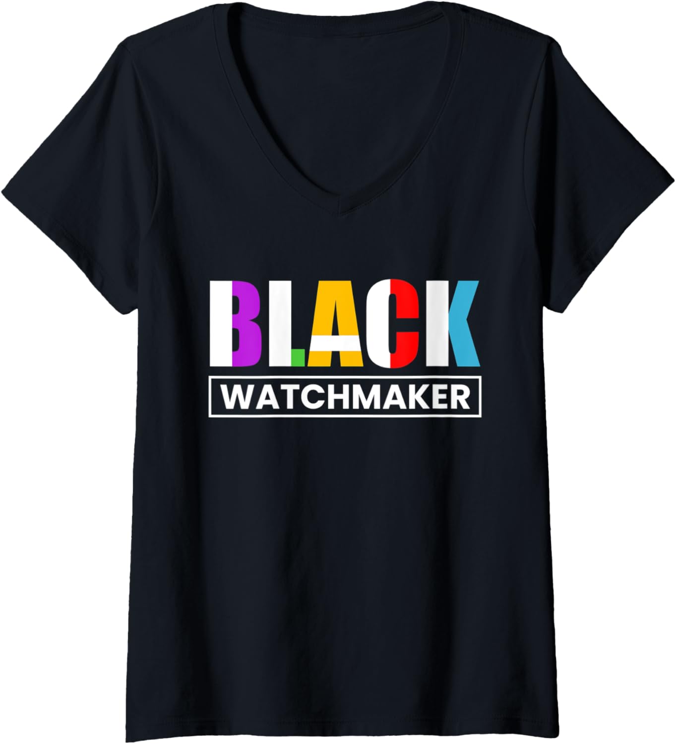 Womens Black Watchmaker Watchmaker Horologist V-Neck Apparel | Premium Quality | Aesthetic Fit