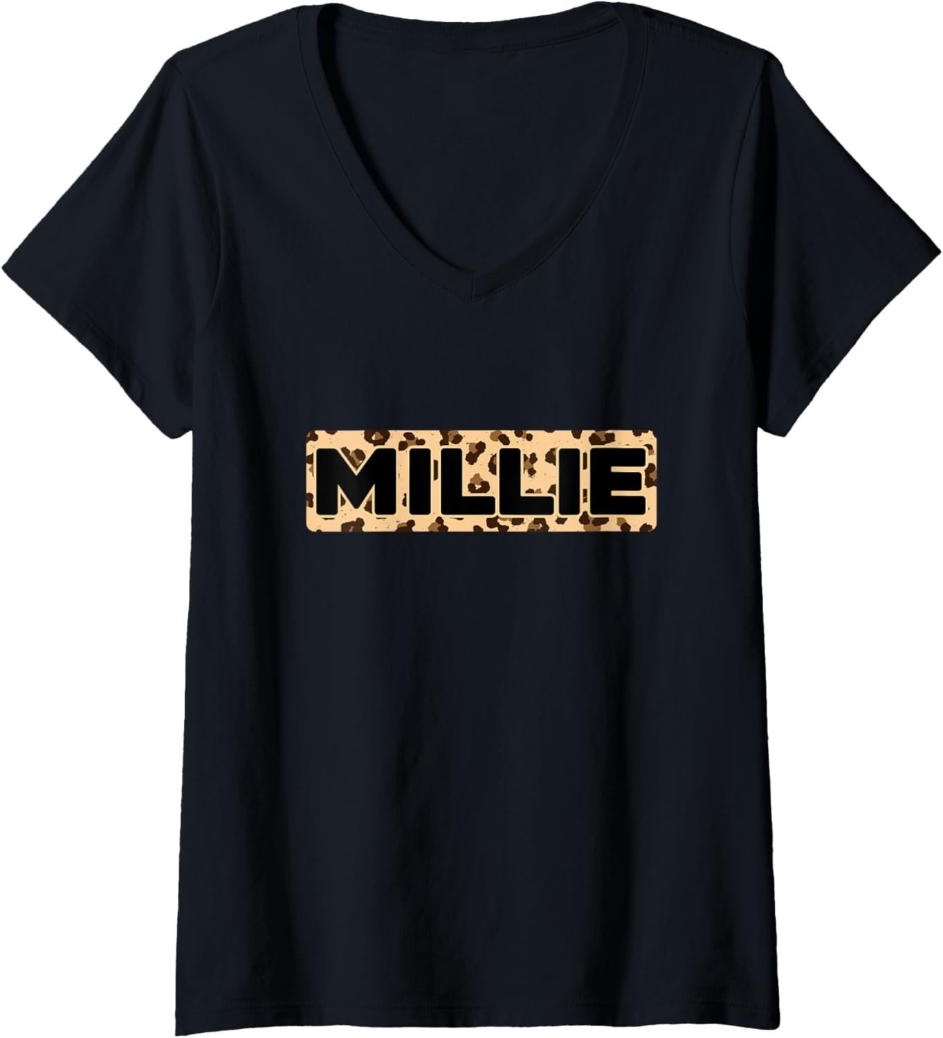 Funny Millie Leopard Print Personalized Name Millie V Neck Apparel Premium Print Everyday Wear