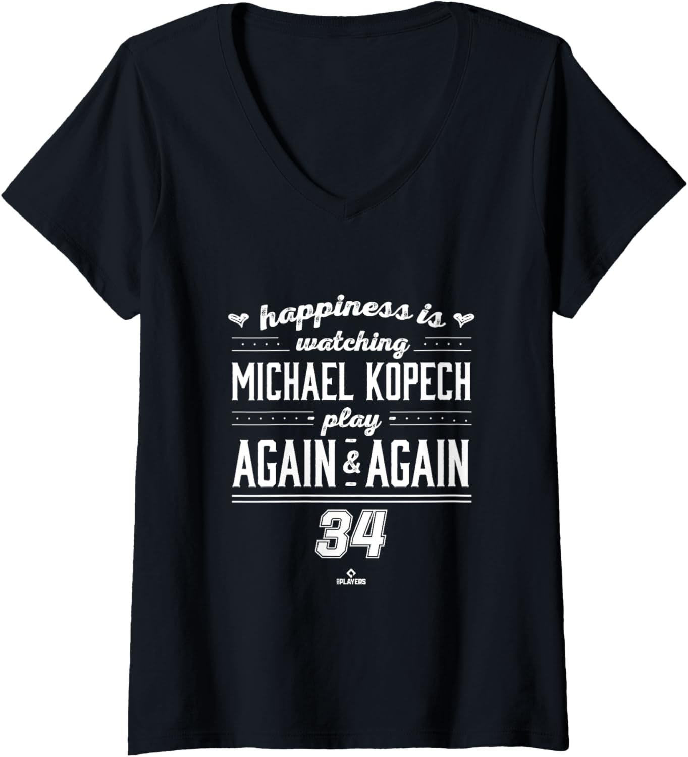 Womens Happiness is Watching Michael Kopech V-Neck Apparel | Premium Quality