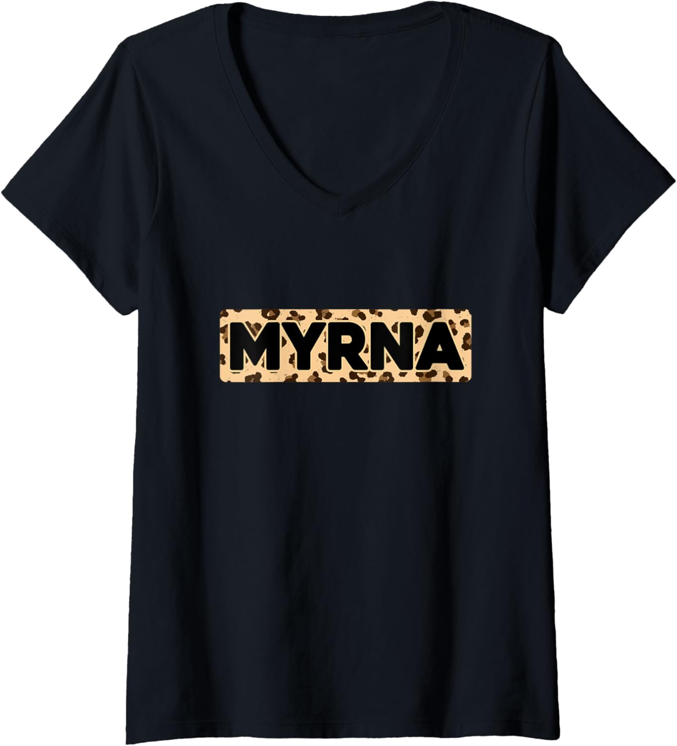 Funny Myrna Leopard Print Personalized Name Myrna V Neck Apparel Comfort Fit US Top Pick