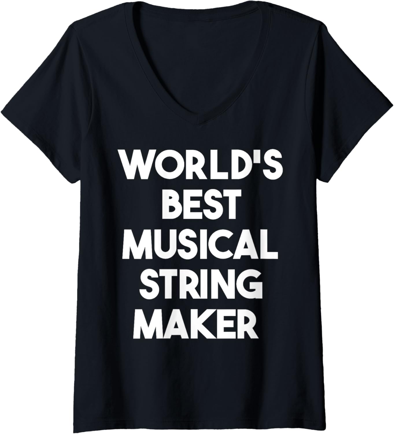 Womens World's Best Musical String Maker V-Neck Apparel | US Viral Style | Aesthetic Fit