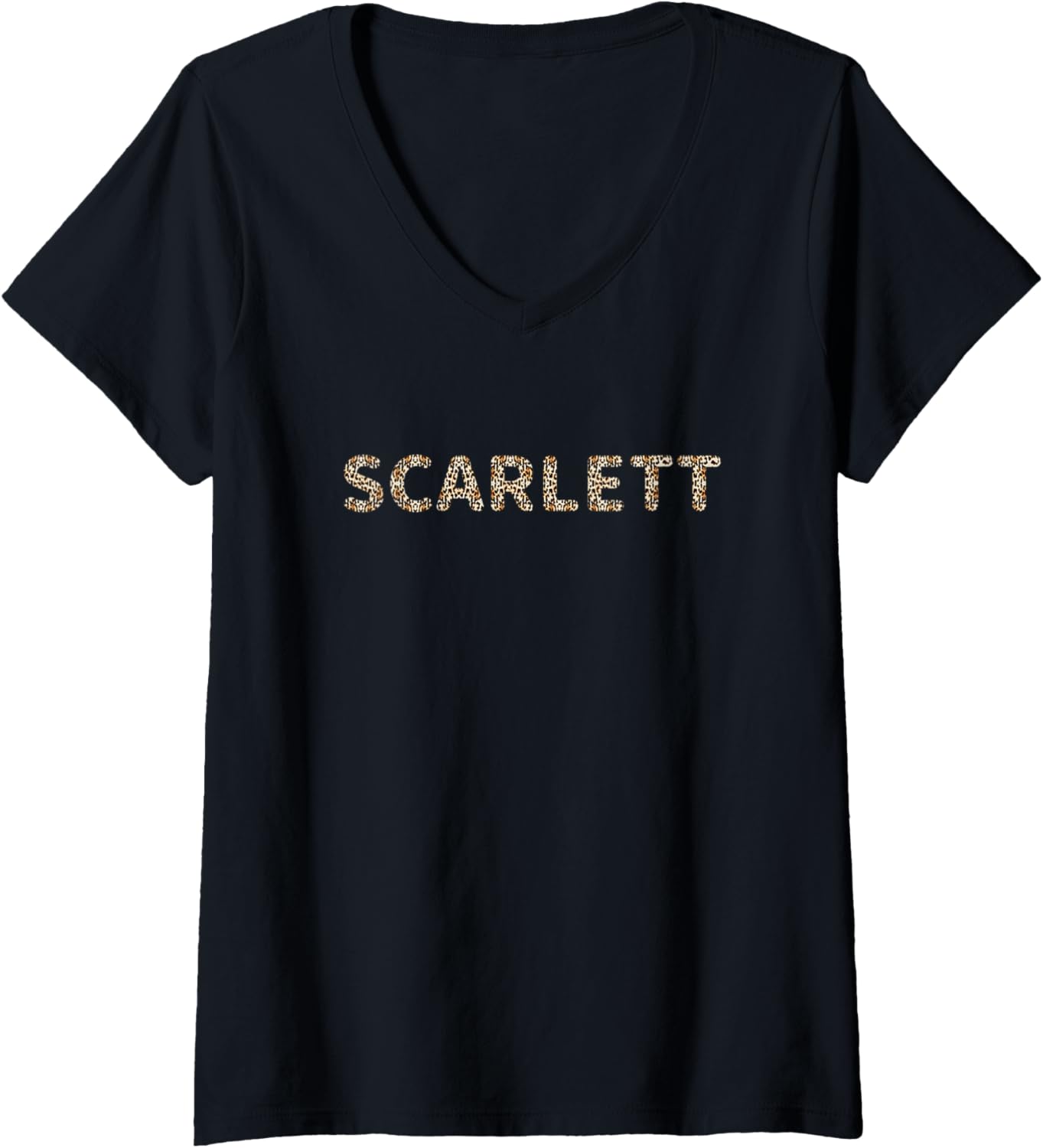 Womens Awesome Scarlett First Name Leopard Cheetah Print V Neck Apparel High Search Demand Hot Right Now