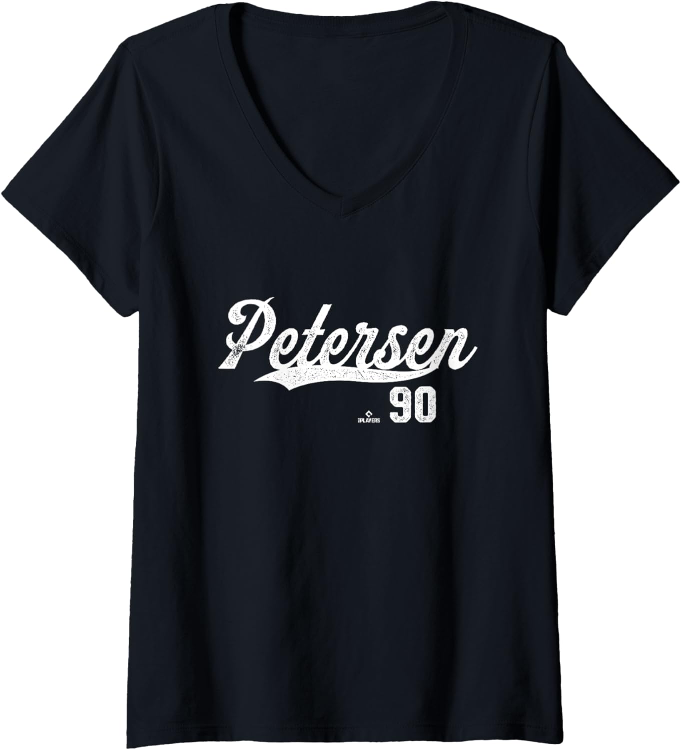 Womens Distressed Swoosh Michael Petersen Los Angeles Baseball V-Neck Apparel | Viral Streetwear Style