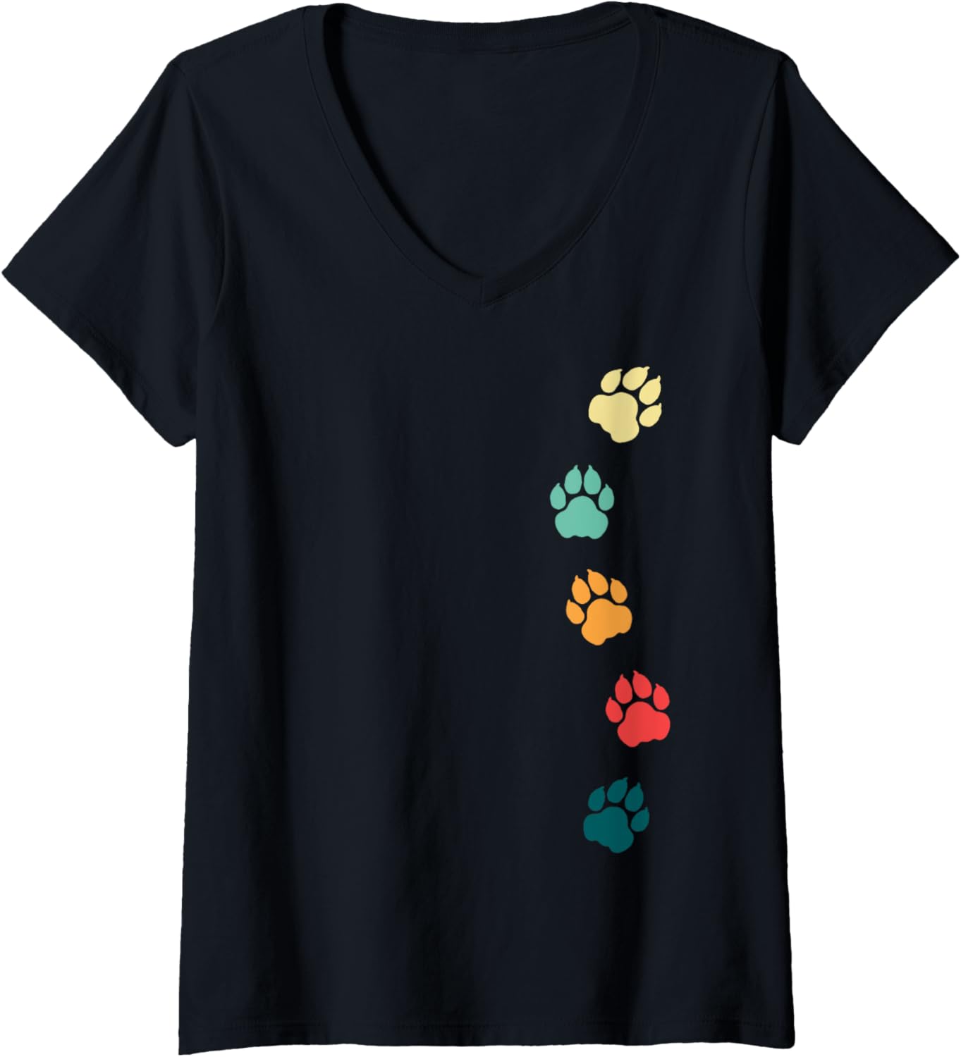 Womens Lion Paw Print Cheetah Footprint Tiger Print Paw Leopard V Neck Apparel Viral TikTok Find US Top Pick
