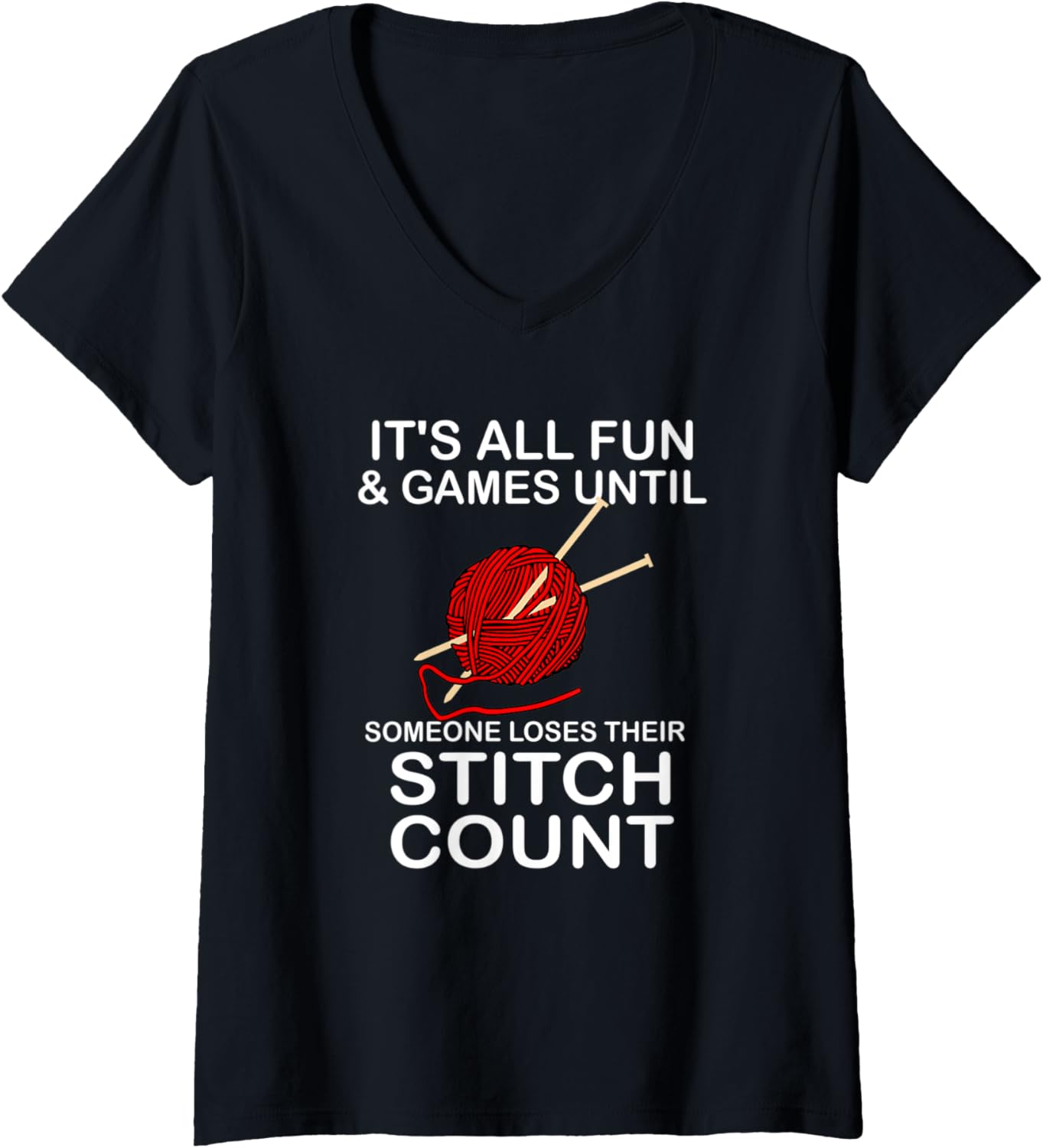 Womens Womens Funny Knitting Crochet Lover Yarn Gift V-Neck Yarn Supply | Trending 2025 | High CTR Title