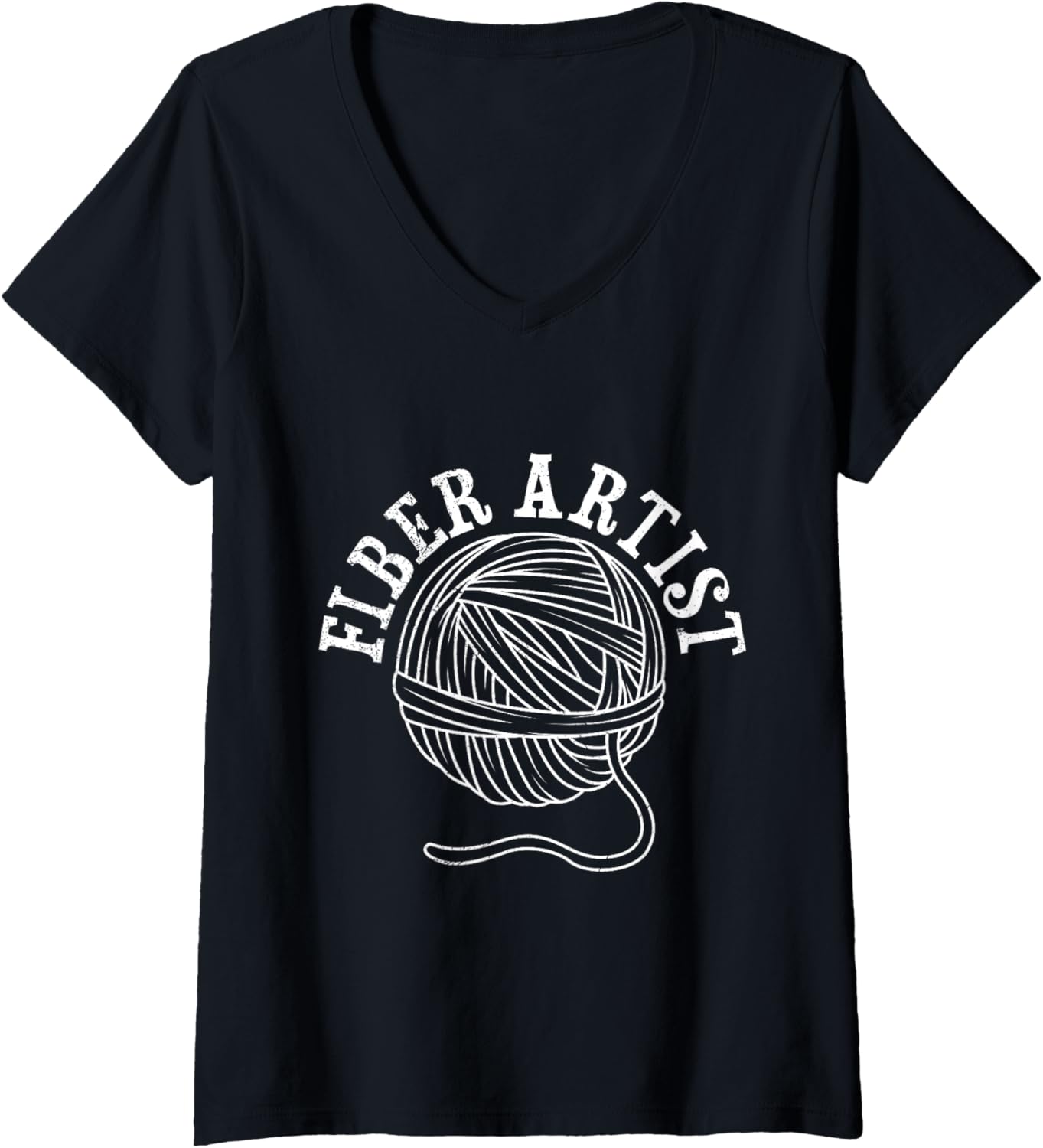 Womens Yarn Collection FIBER ARTIST Funny Yarn Collector V-Neck Yarn Supply | High Search Volume | Customer Favorite