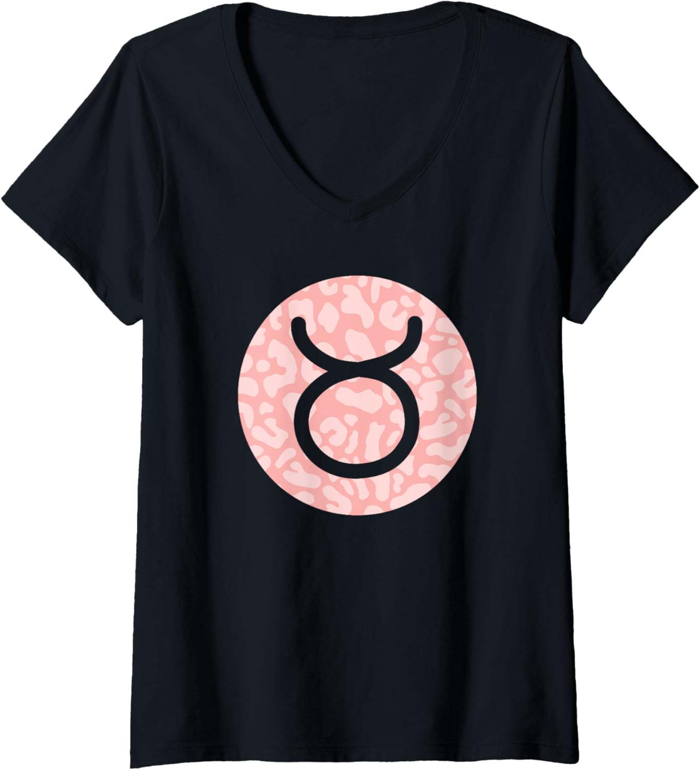 Womens Taurus Zodiac Horoscope Sign Pink Cheetah Leopard Print V Neck Apparel Premium Print Gift Ready
