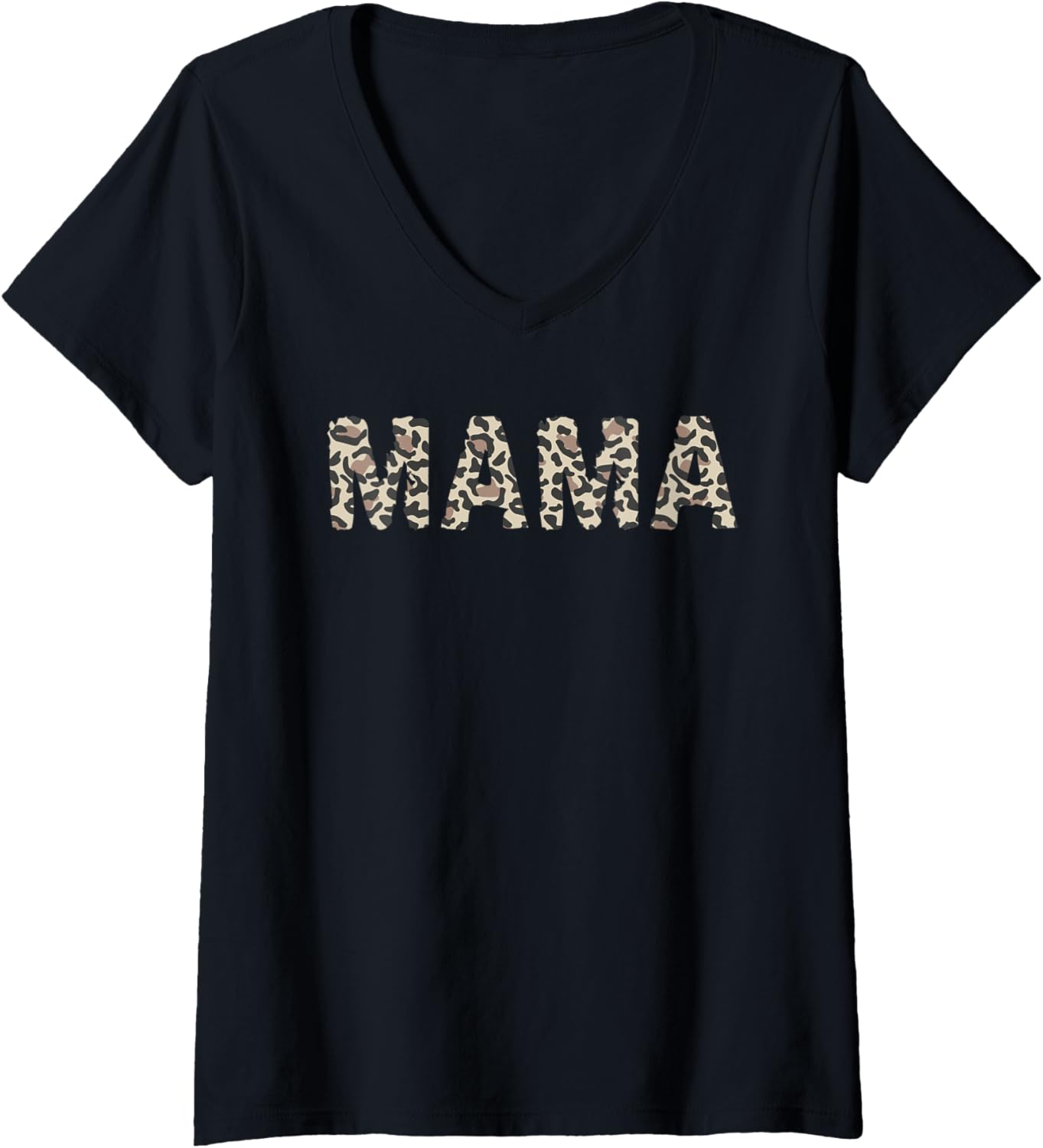 Womens Mama Leopard Cheetah Print Mother s Day Gift V Neck Apparel Premium Print US Top Pick