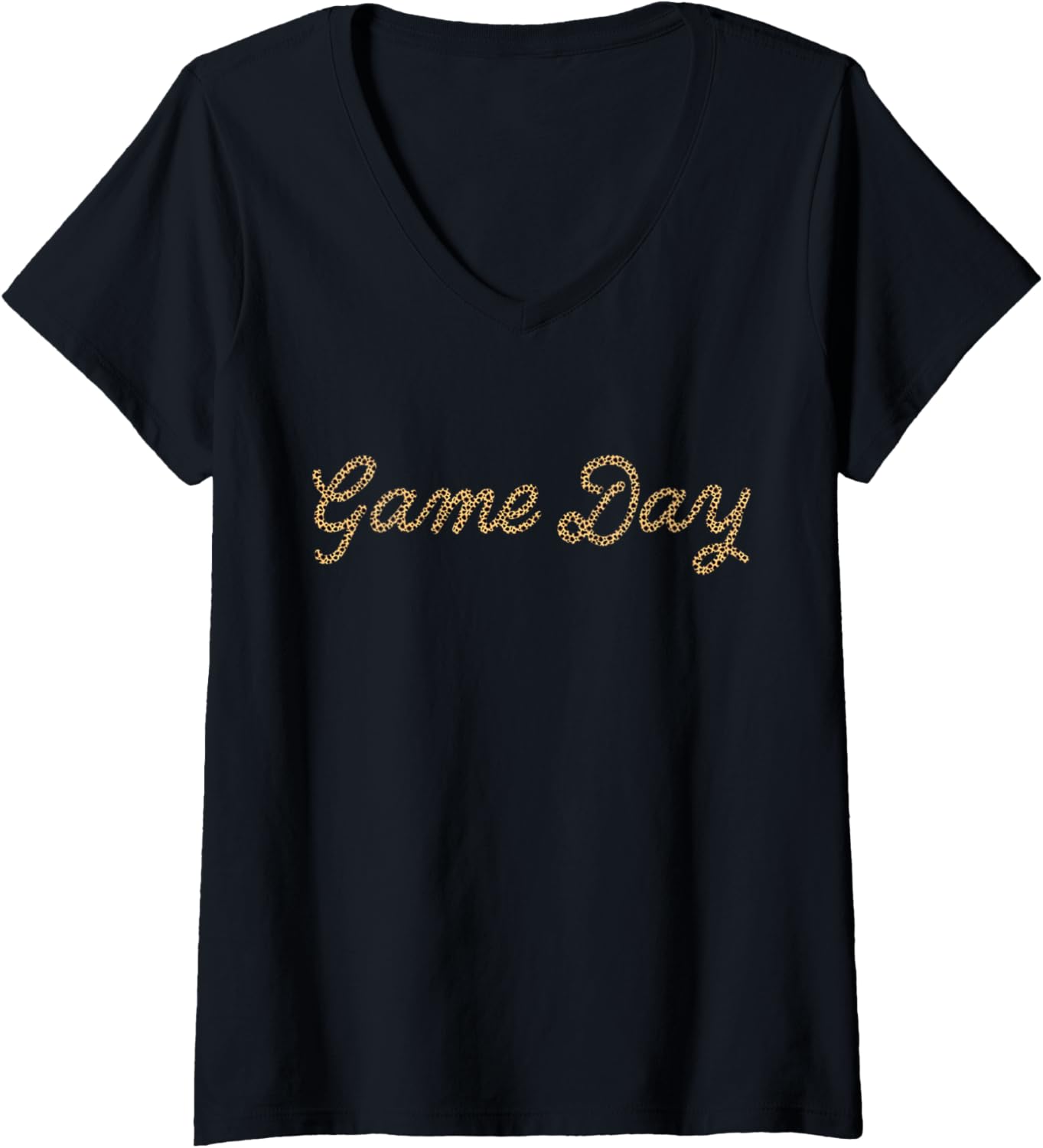 Womens Game Day Leopard Animal Print Trendy Graphic Sports Fan V Neck Apparel Trending US US Top Pick