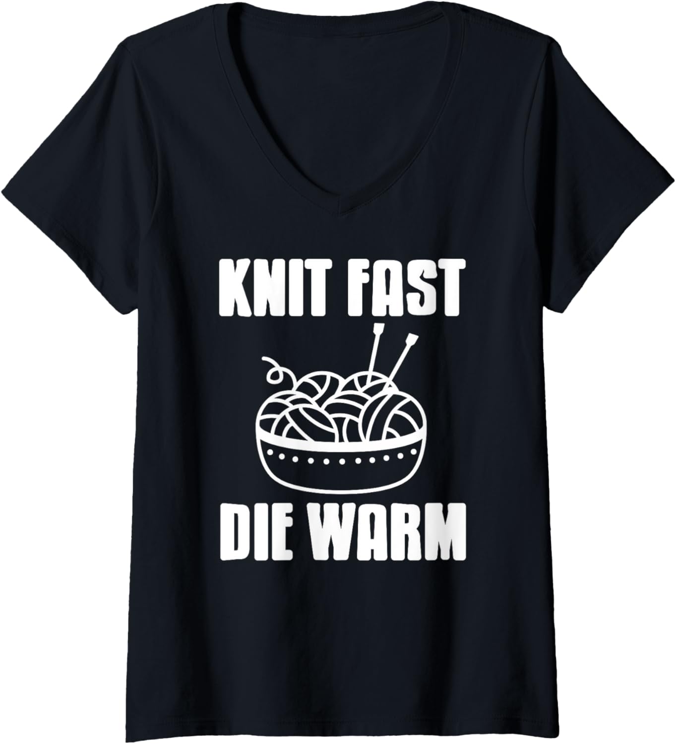 Womens Knit Fast Die Warm Funny Yarn Rebel Quote V-Neck Yarn Supply | Trending 2025 | Perfect for Crafters