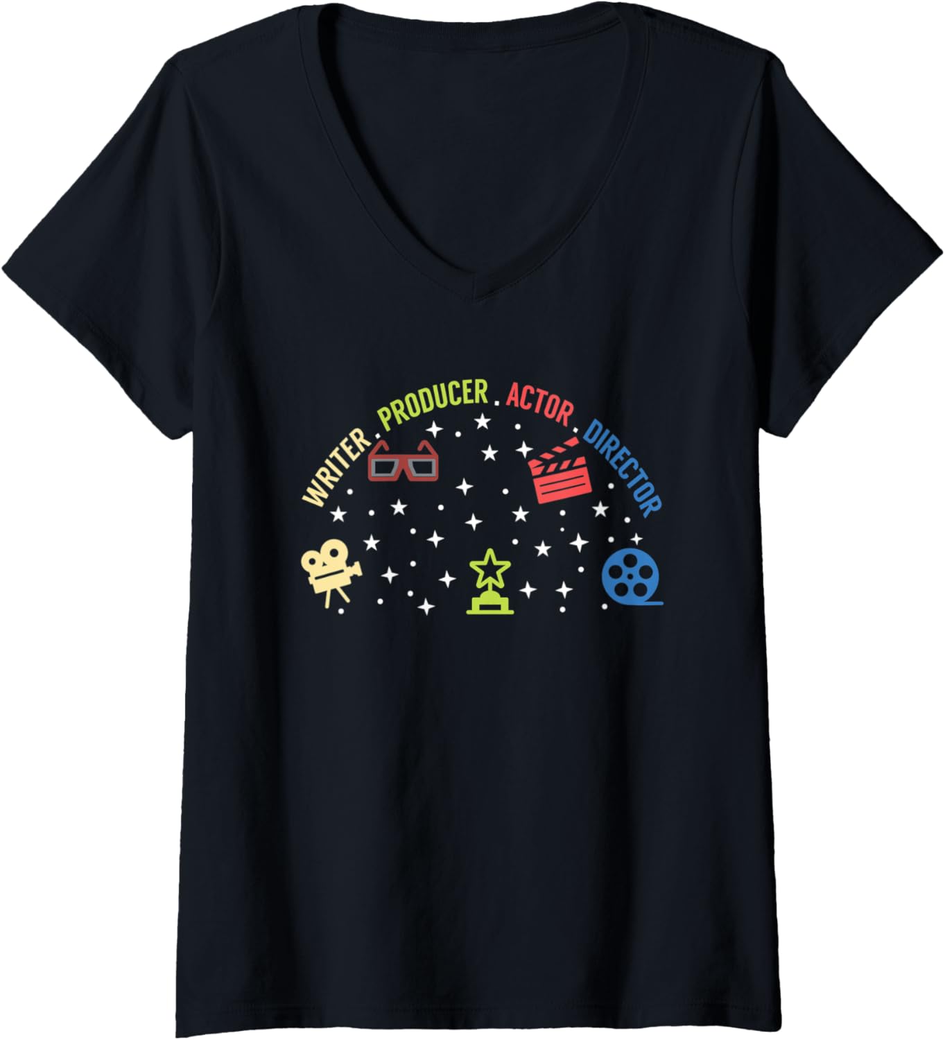Womens Writer Producer Actor Director Funny Film Theatre Filmmaker V-Neck Apparel | Best Seller Pick | Comfort Daily Wea...